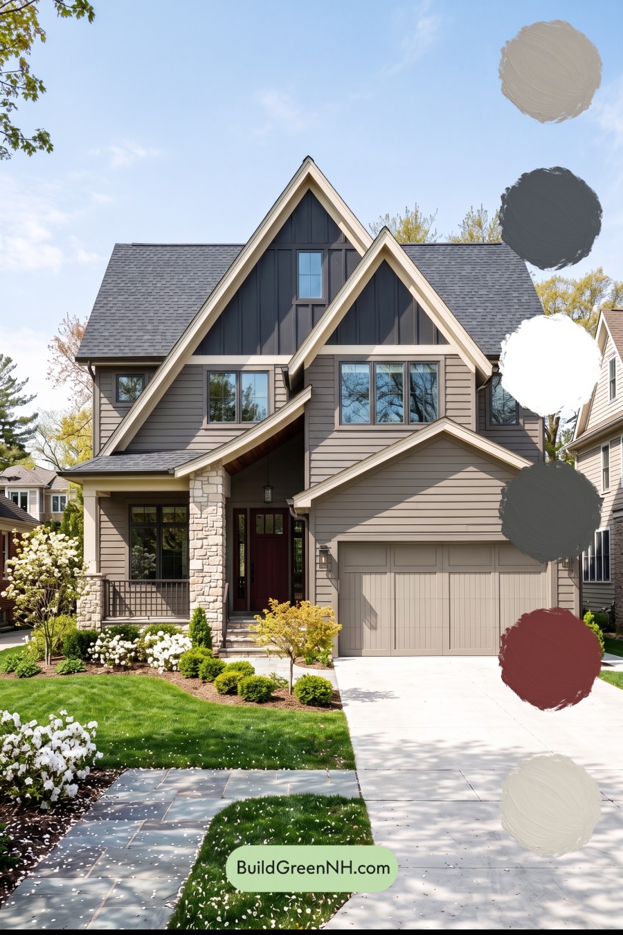 Exterior Color Scheme with Stone Accents: Smoked Linen Poise