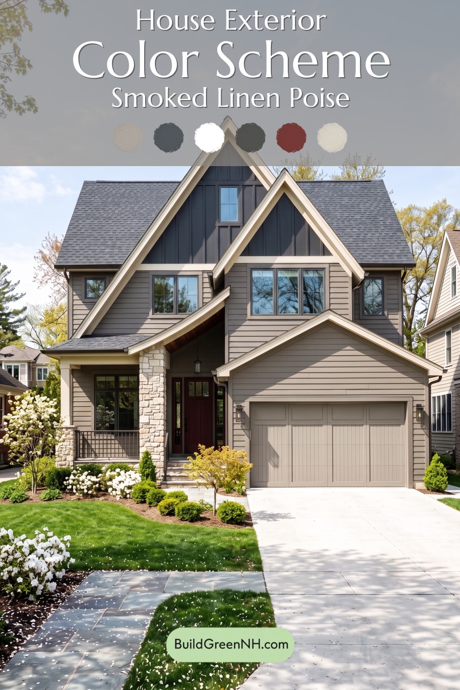 Exterior Color Scheme with Stone Accents: Smoked Linen Poise