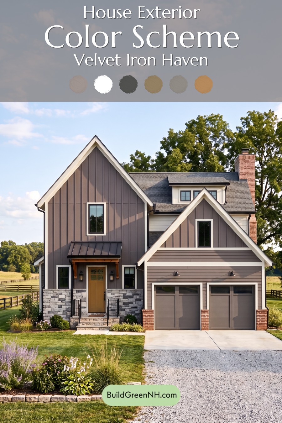 Exterior Color Scheme with Stone Accents: Velvet Iron Haven