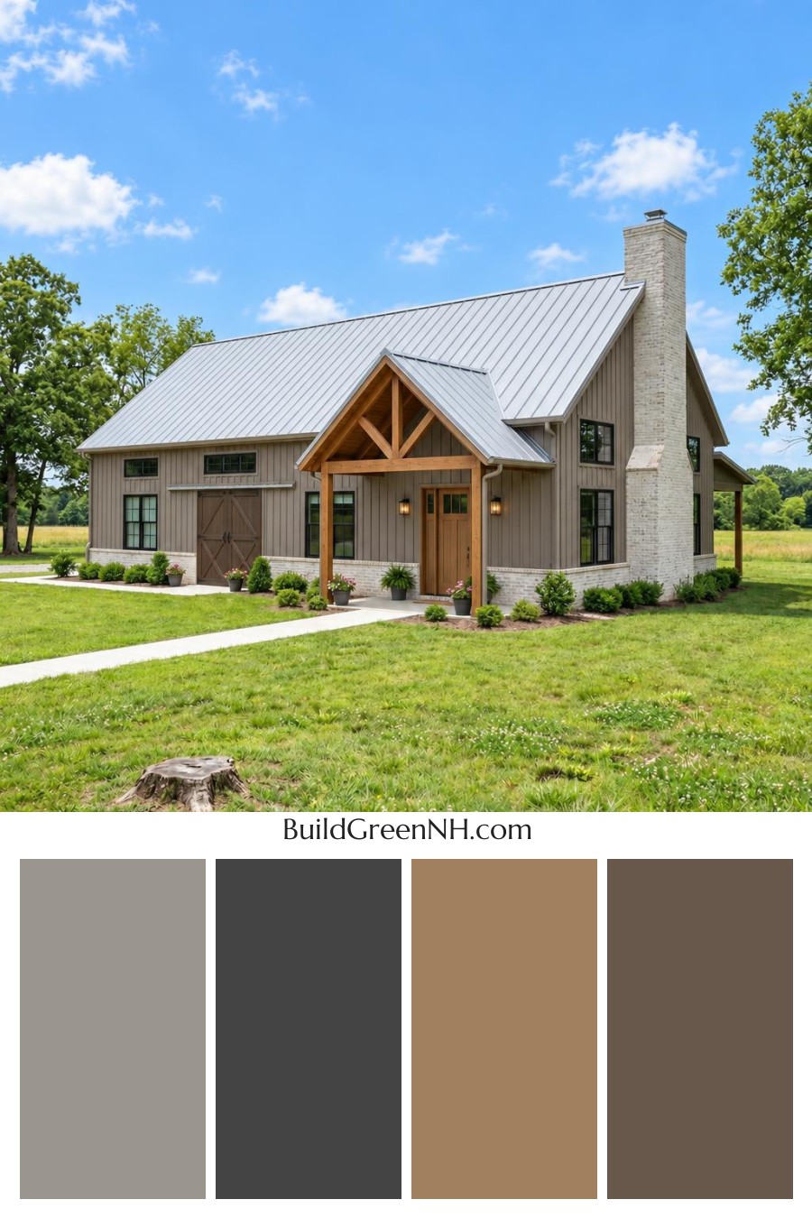 Grey Barndominium Exterior Color Scheme: Silver Gable Prairie Barndo