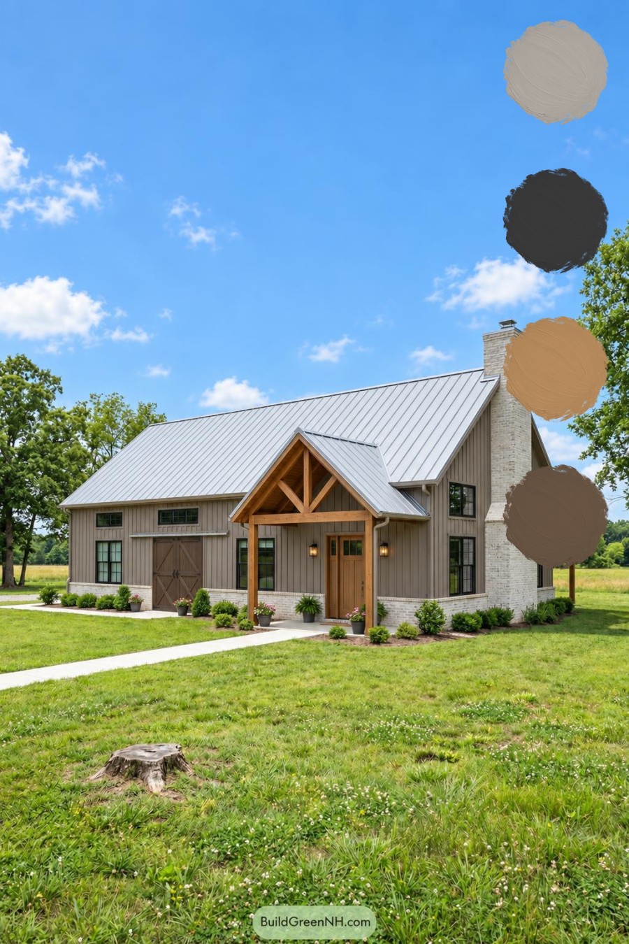 Grey Barndominium Exterior Color Scheme: Silver Gable Prairie Barndo