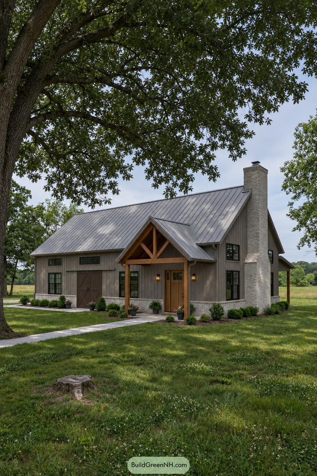 Grey Barndominium Exterior Color Scheme: Silver Gable Prairie Barndo - Shade