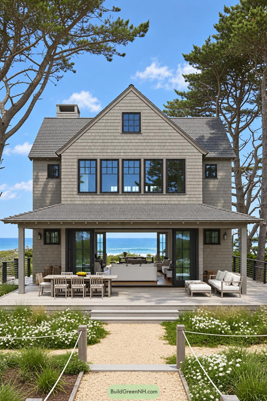Grey Traditional House Exterior Color Scheme: Grey Cozy Cove Cabin