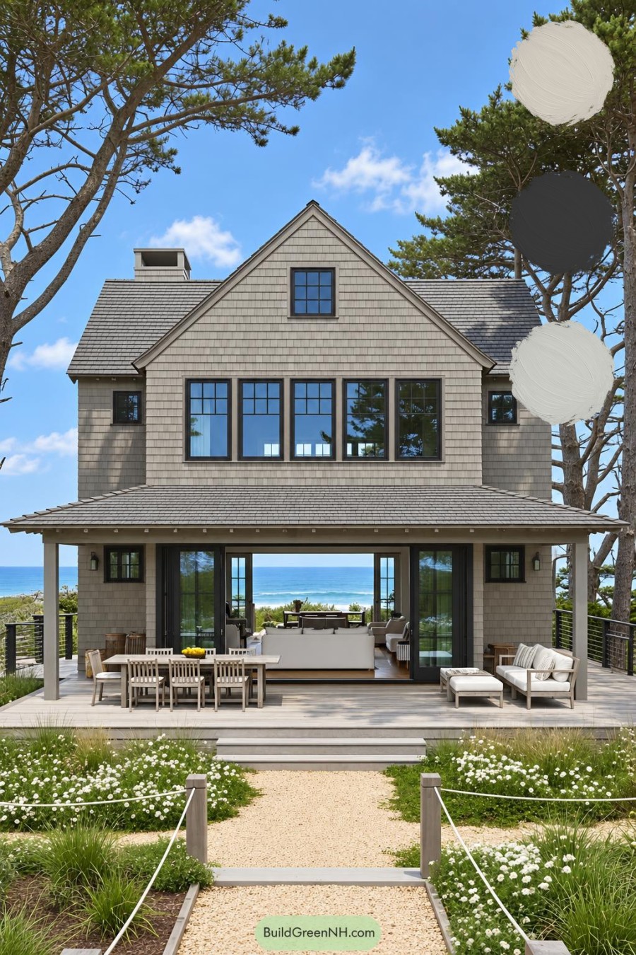 Grey Traditional House Exterior Color Scheme: Grey Cozy Cove Cabin