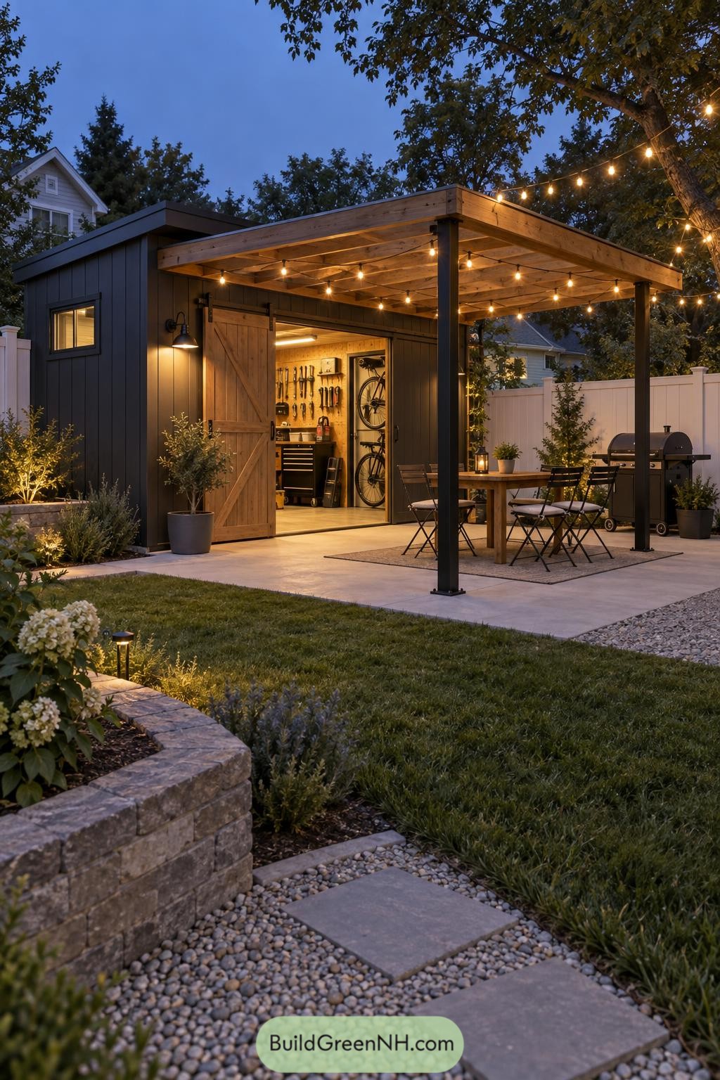 20 Sheds with Pergolas That Turn Backyards Into Secret Escapes