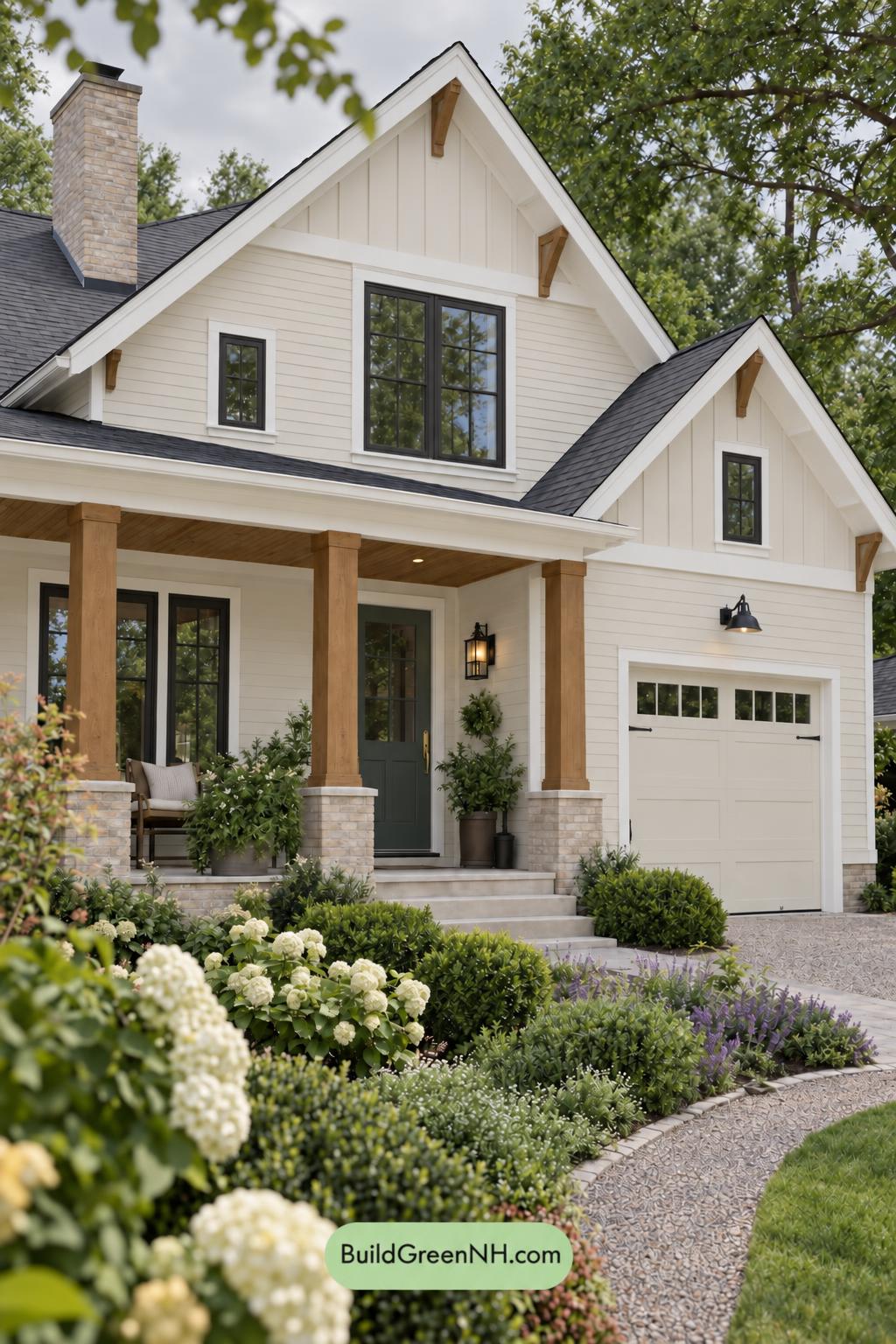 Wood and White House Exterior Color Scheme: Chalkwood Juniper - Overcast