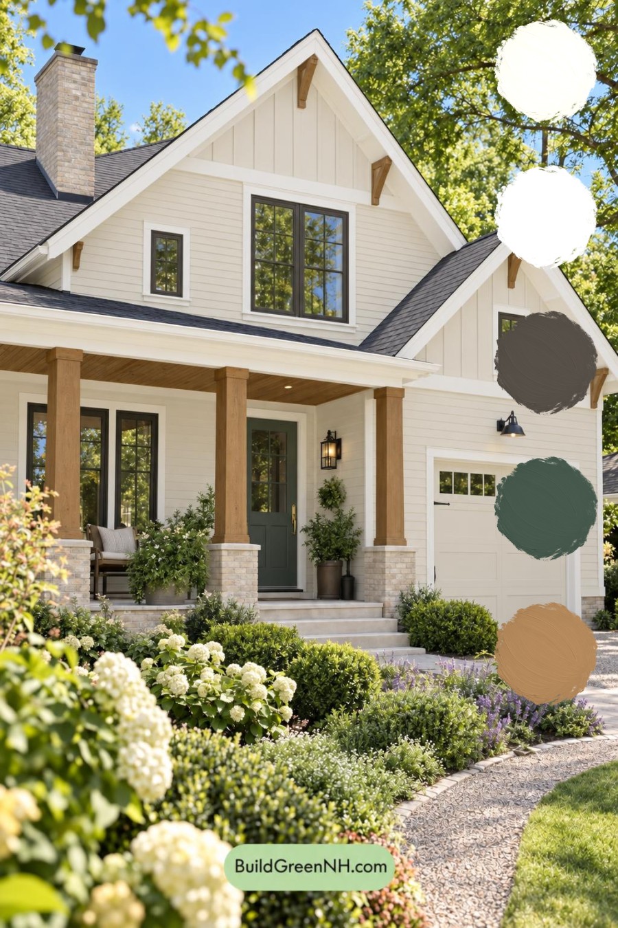Wood and White House Exterior Color Scheme: Chalkwood Juniper