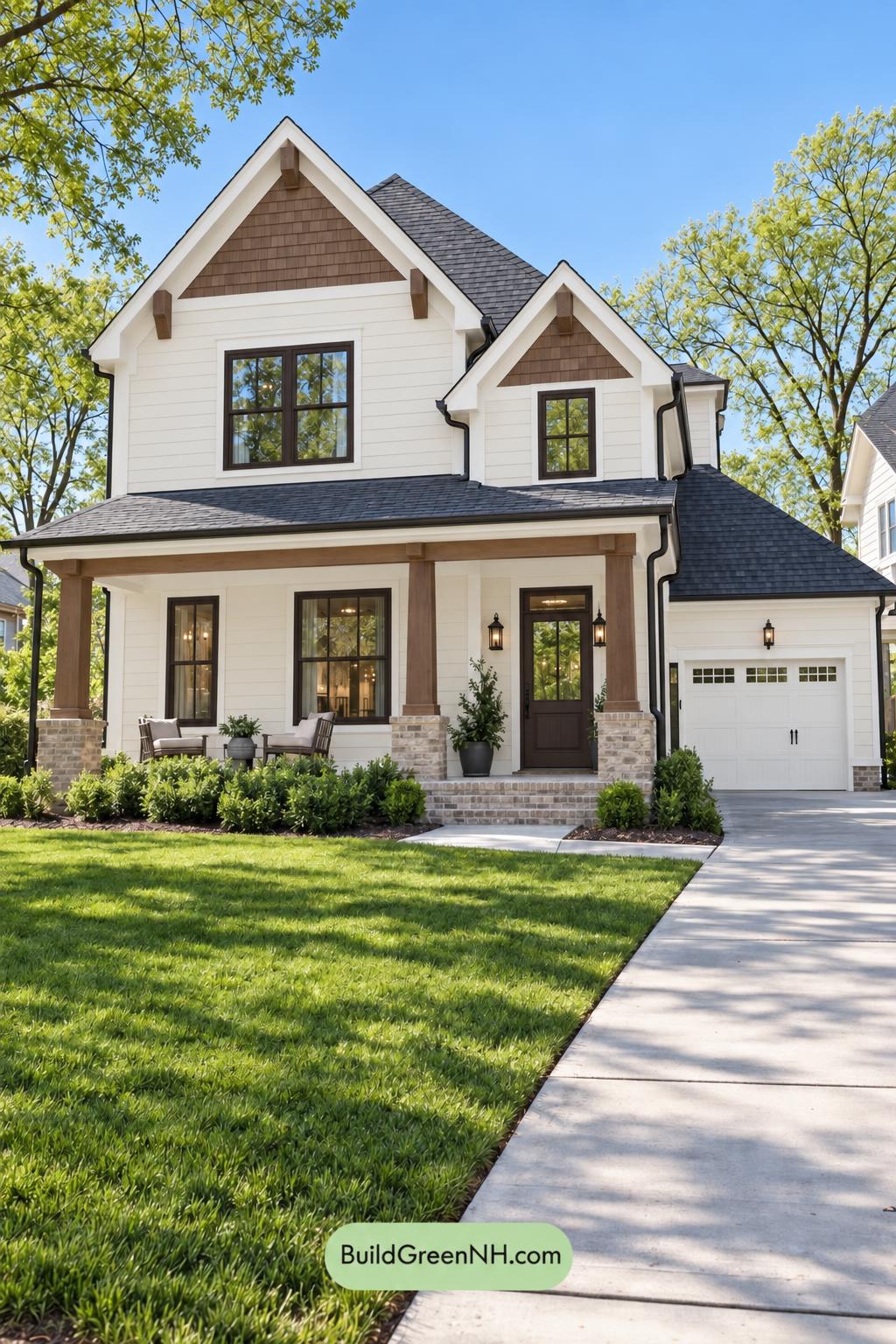 Wood and White House Exterior Color Scheme: Copperwood Poise
