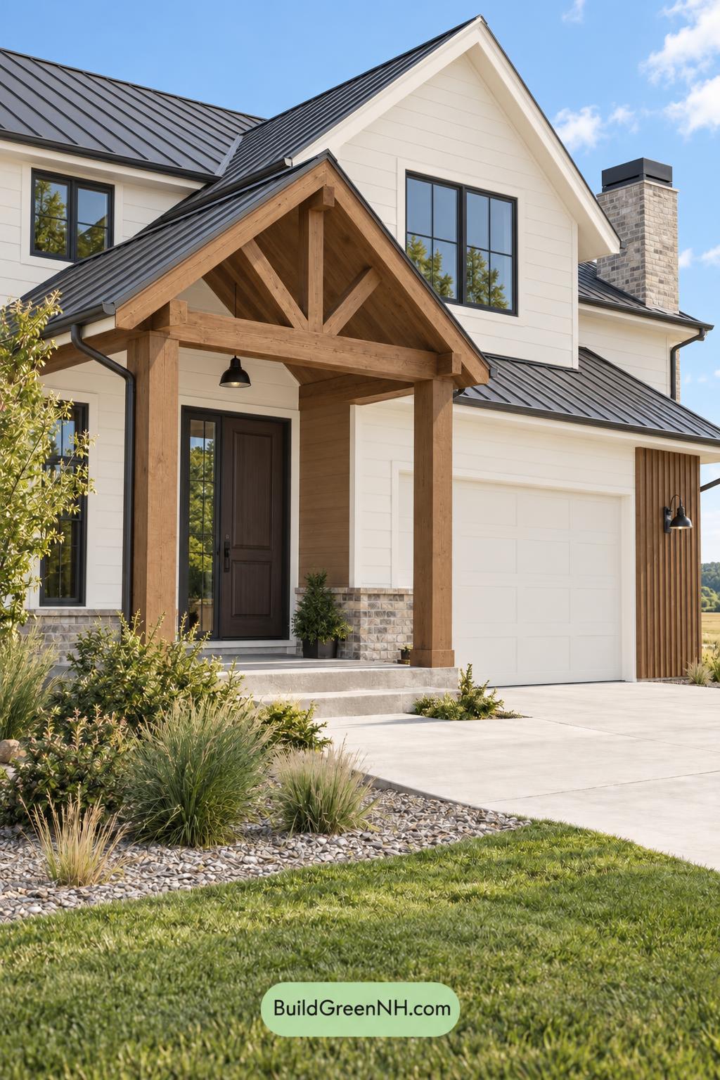 Wood and White House Exterior Color Scheme: Porcelain Russet Shelter