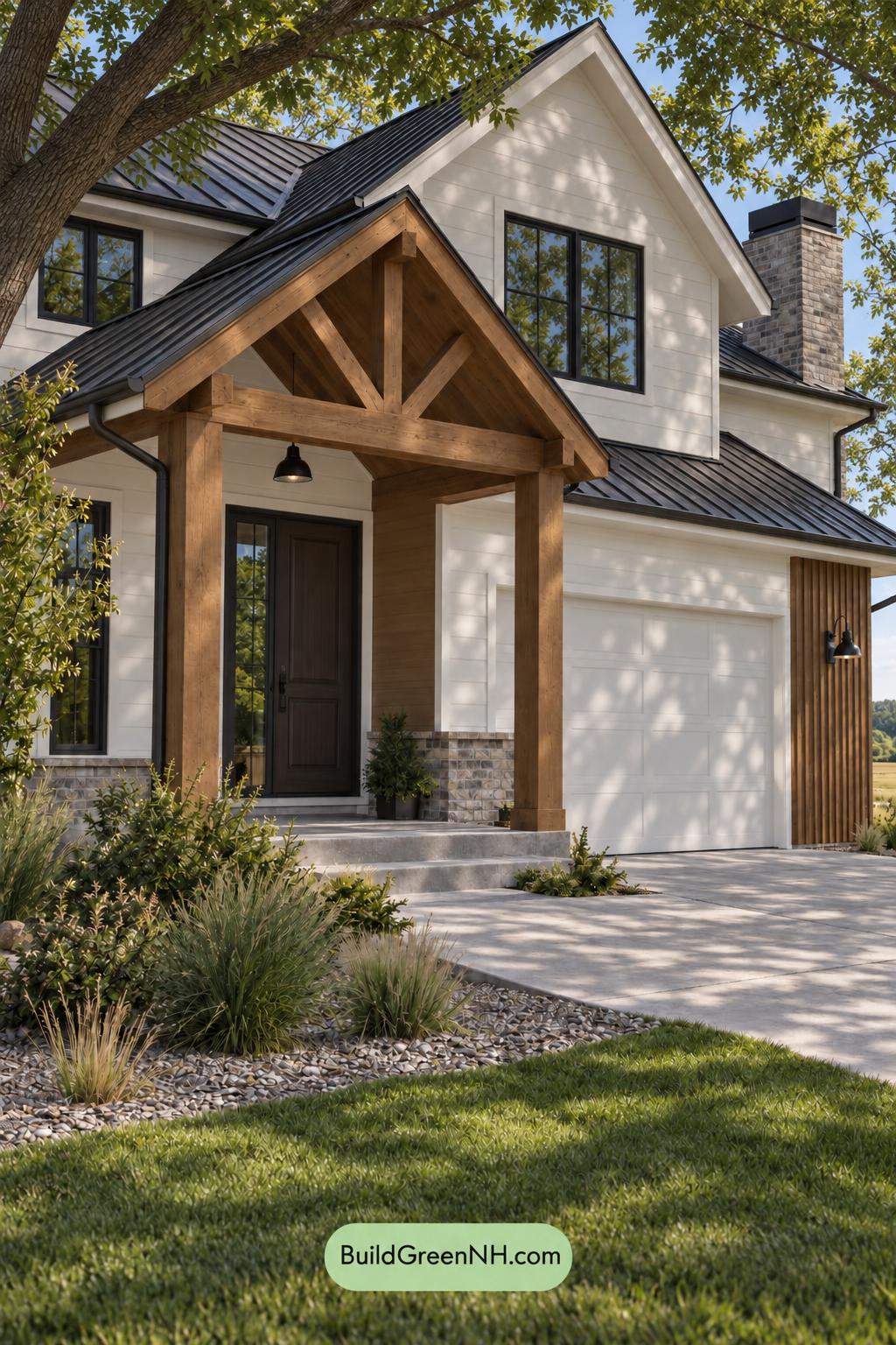Wood and White House Exterior Color Scheme: Porcelain Russet Shelter - Shade