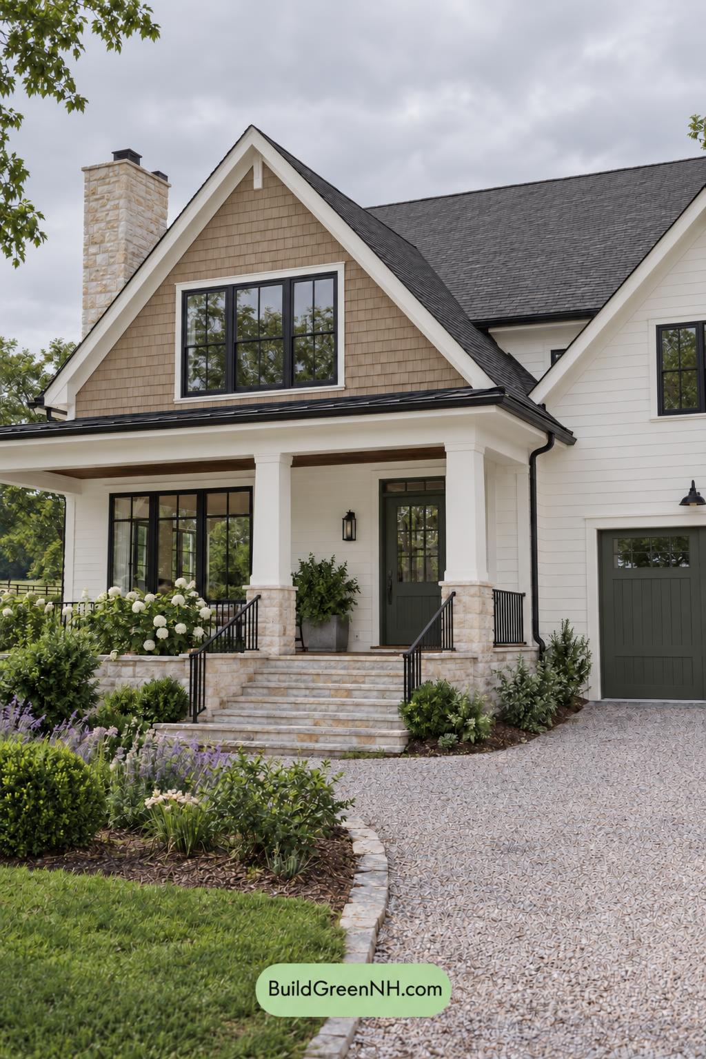 Wood and White House Exterior Color Scheme: White Oak Ember - Overcast