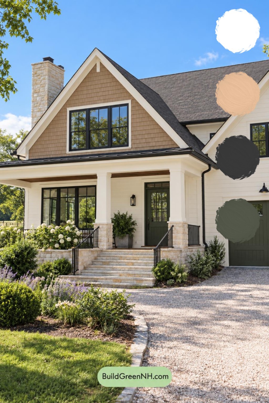 Wood and White House Exterior Color Scheme: White Oak Ember