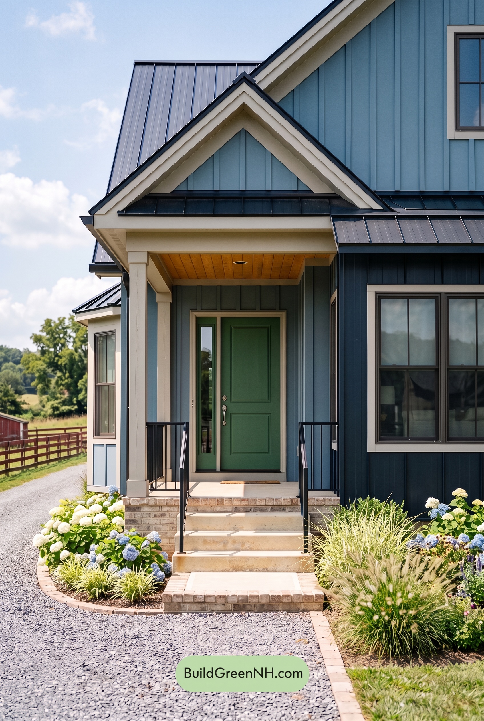 Blue House Front Door Color Scheme: Azure Fern Quiet