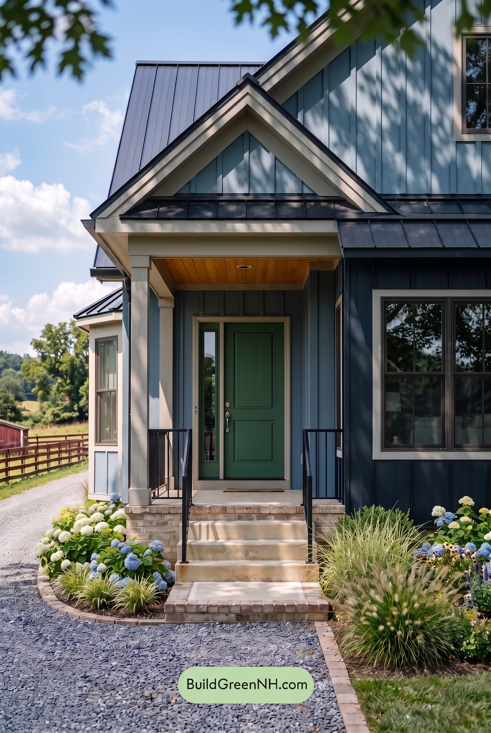 Blue House Front Door Color Scheme: Azure Fern Quiet - Shade