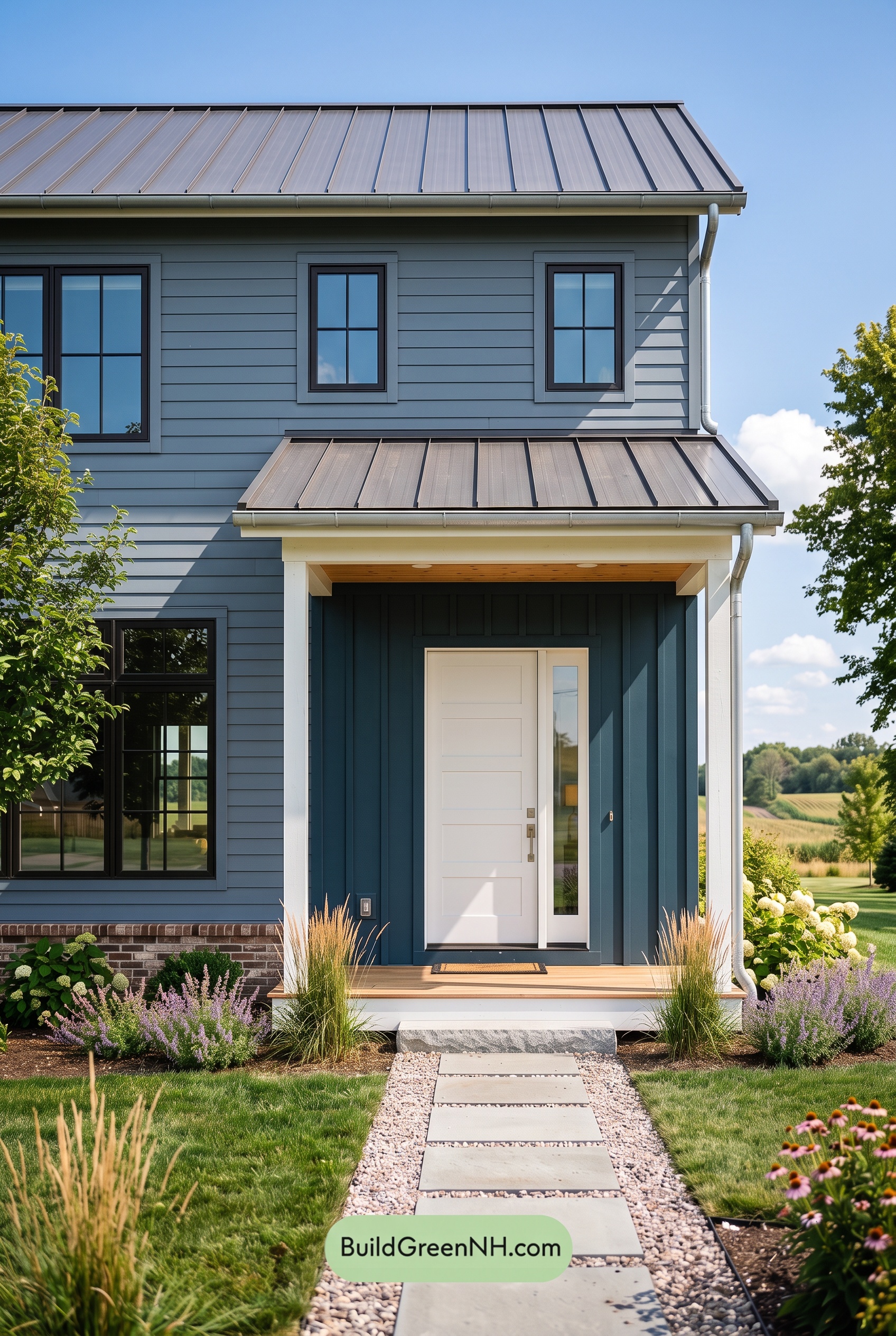 Blue House Front Door Color Scheme: Blue Steel Welcome