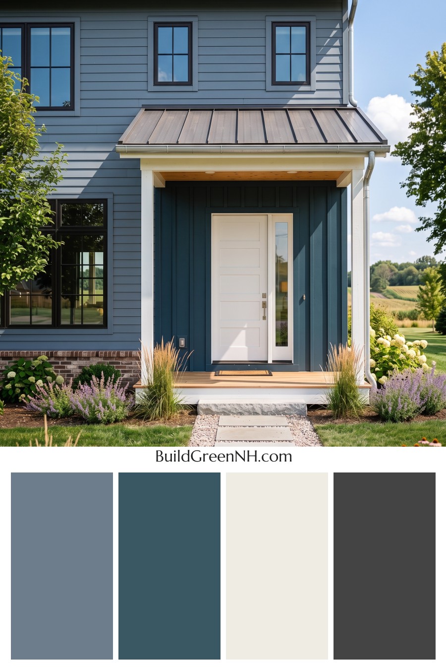 Blue House Front Door Color Scheme: Blue Steel Welcome