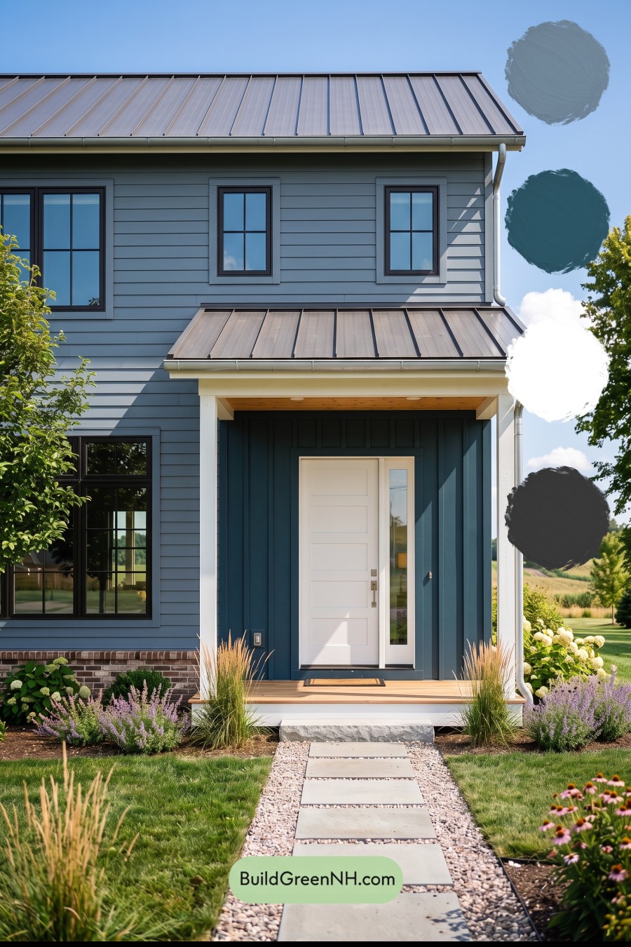 Blue House Front Door Color Scheme: Blue Steel Welcome
