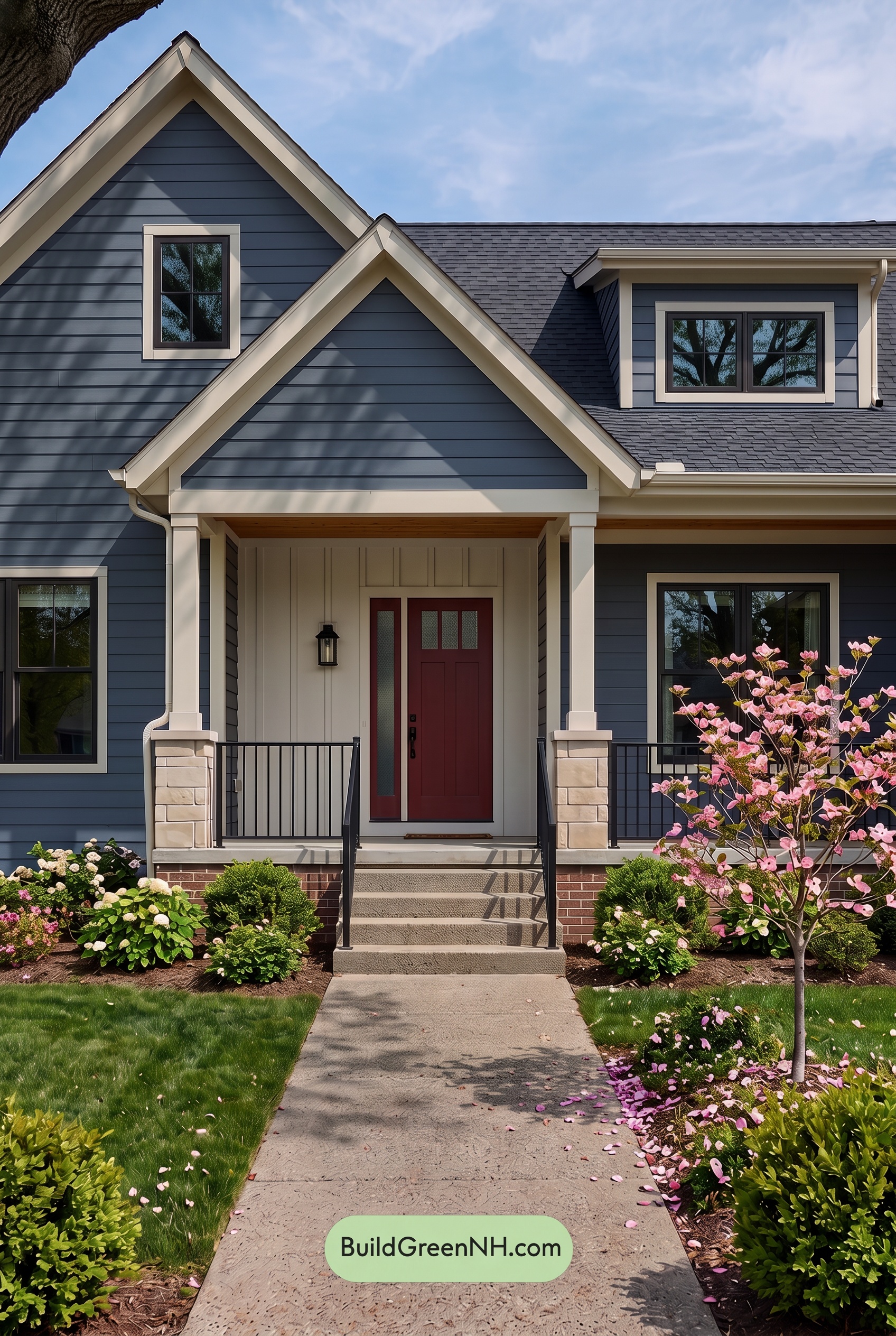 Blue House Front Door Color Scheme: Blueberry Crimson Shelter - Shade