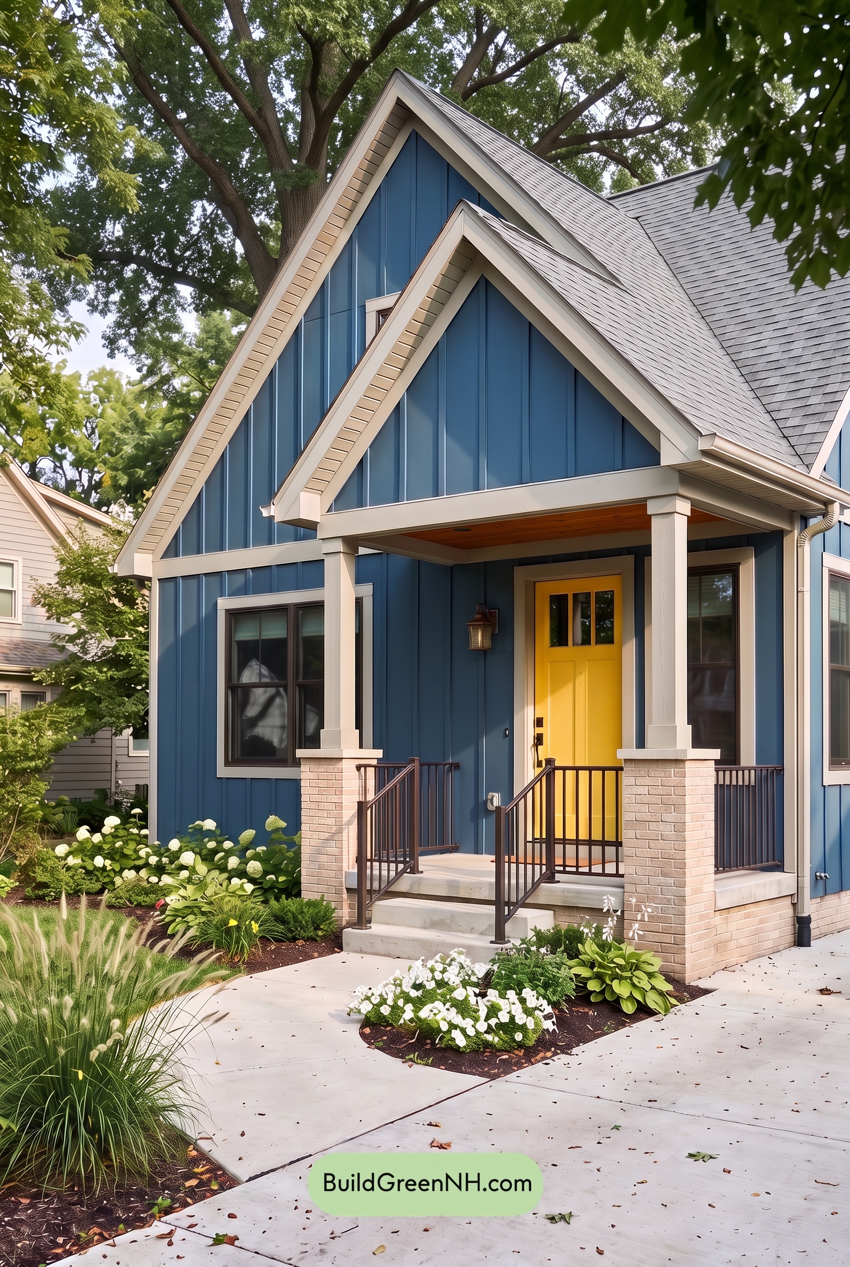 Blue House Front Door Color Scheme: Cerulean Sunbeam Porch - Shade