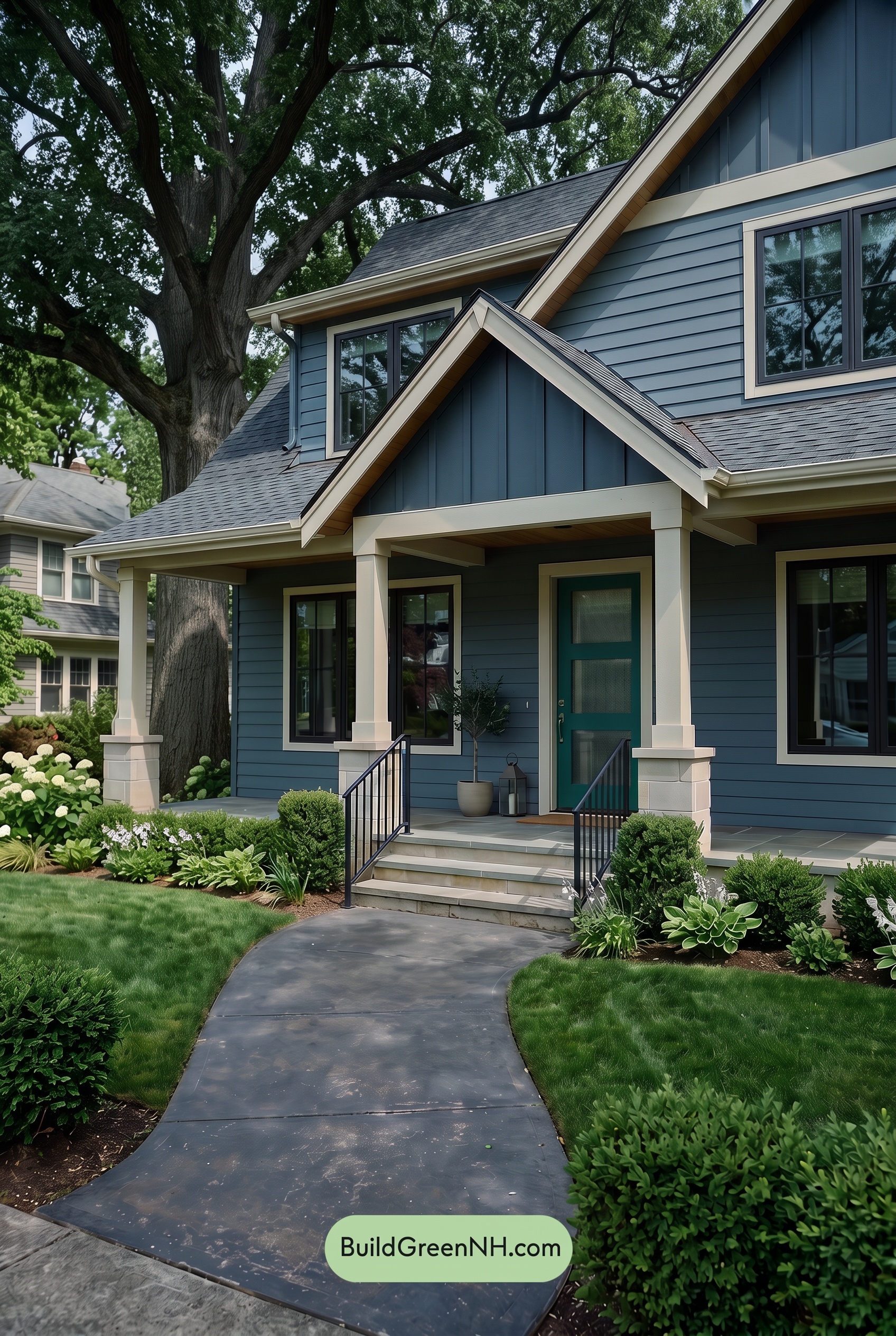 Blue House Front Door Color Scheme: Marine Jade Reverie - Shade