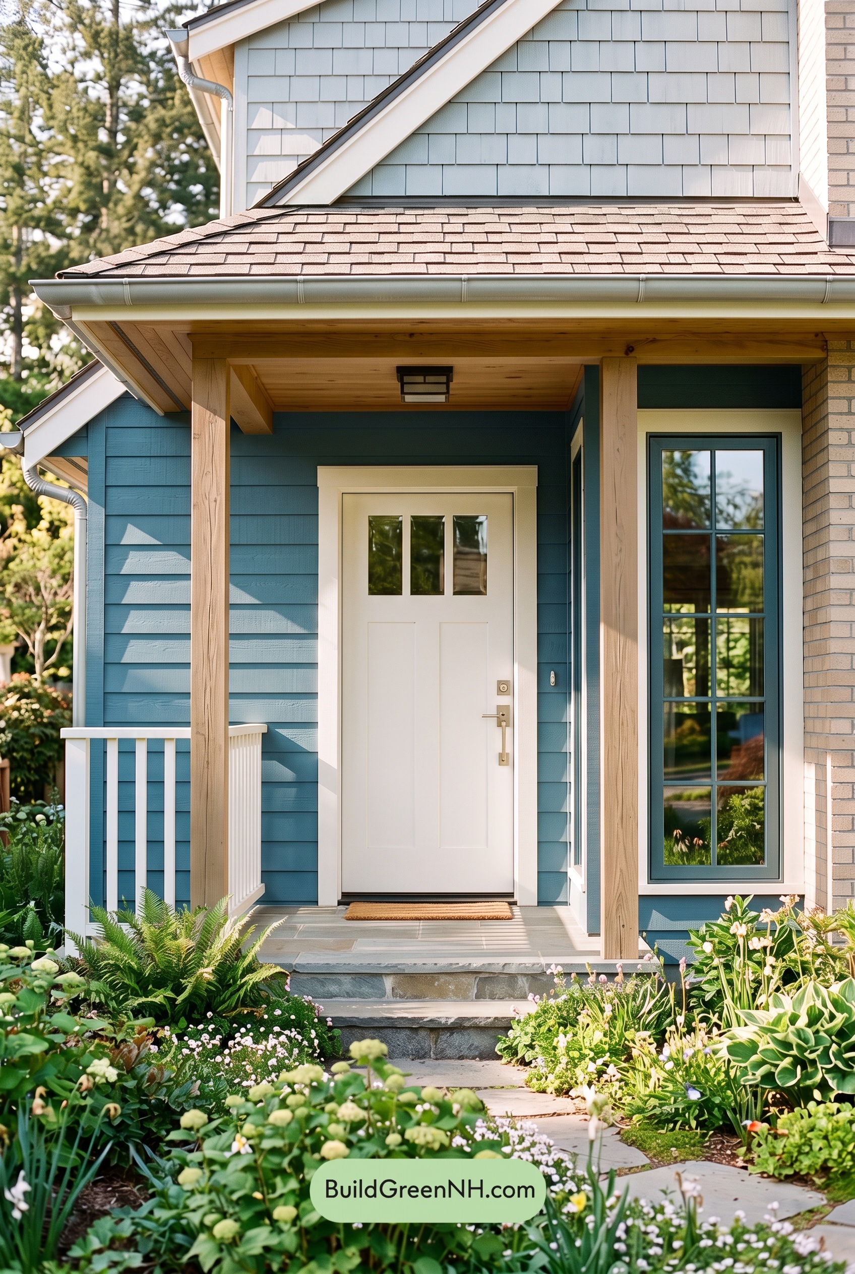 Blue House Front Door Color Scheme: Ocean Blue Hearth