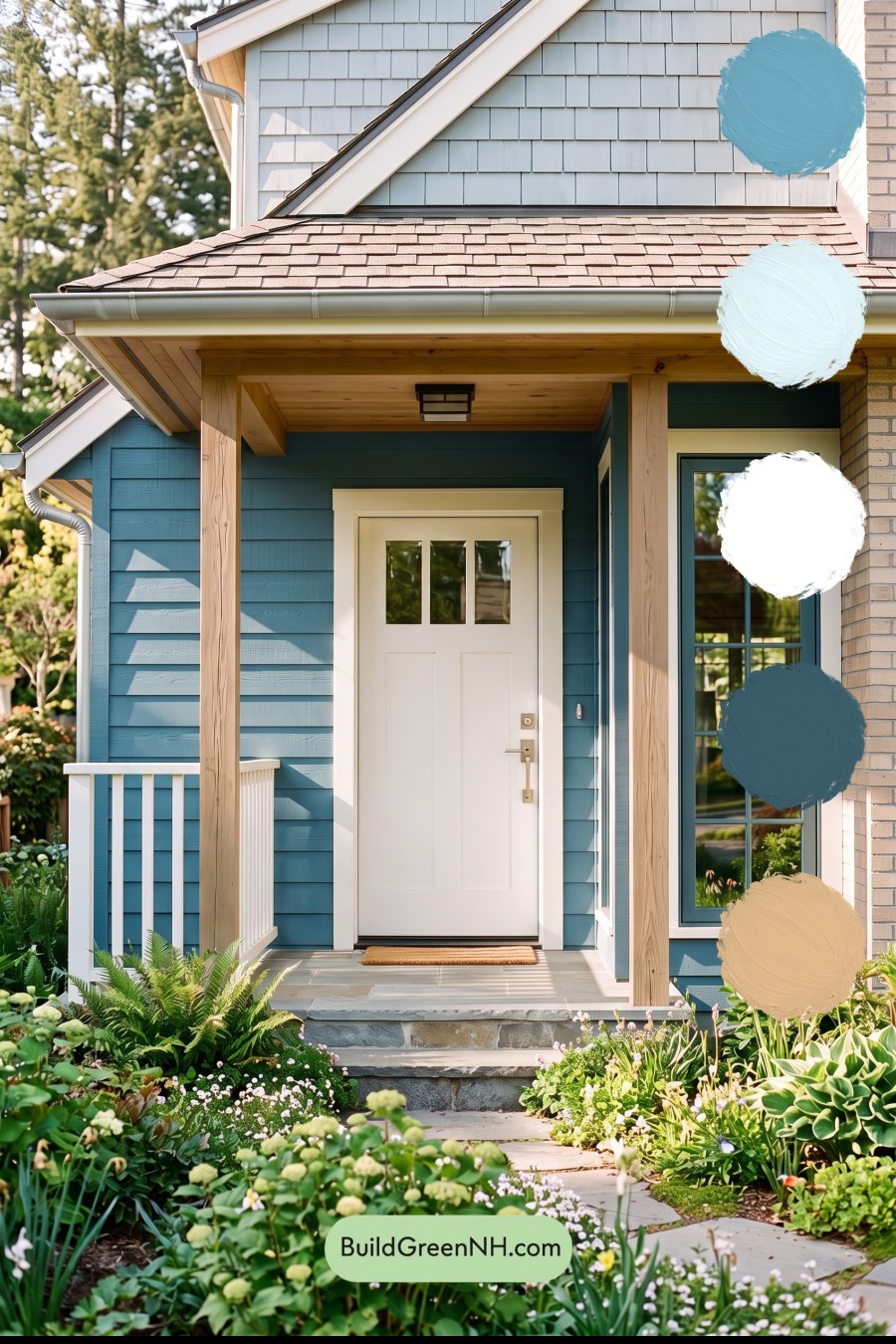 Blue House Front Door Color Scheme: Ocean Blue Hearth