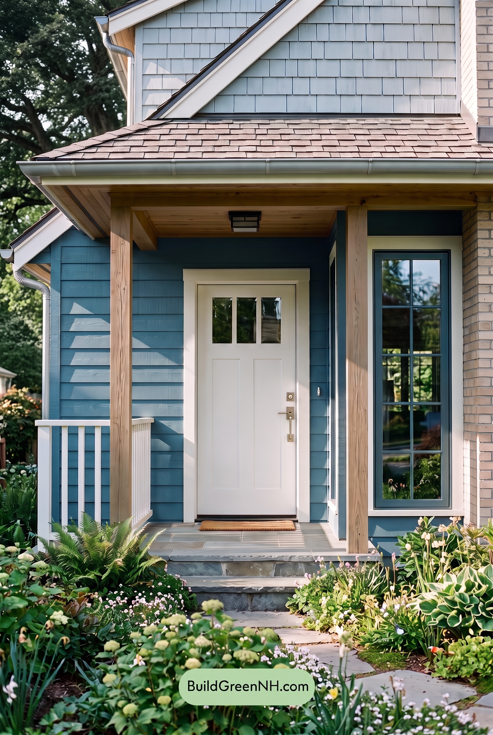 Blue House Front Door Color Scheme: Ocean Blue Hearth - Shade
