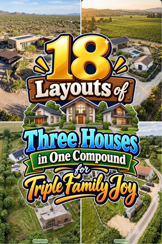 18 Layouts of Three Houses in One Compound for Triple Family Joy