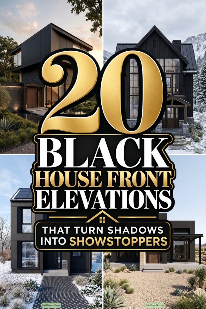 20 Black House Front Elevations That Turn Shadows Into Showstoppers