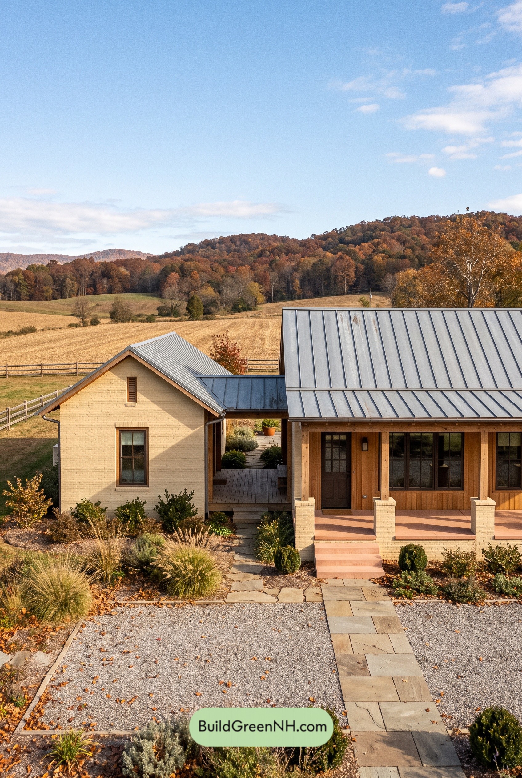 54×32 ft 1,345 sqft 3-Bed 2-Bath Modern Dog Trot Farmhouse Floor Plans: Ochre Passage Ranch