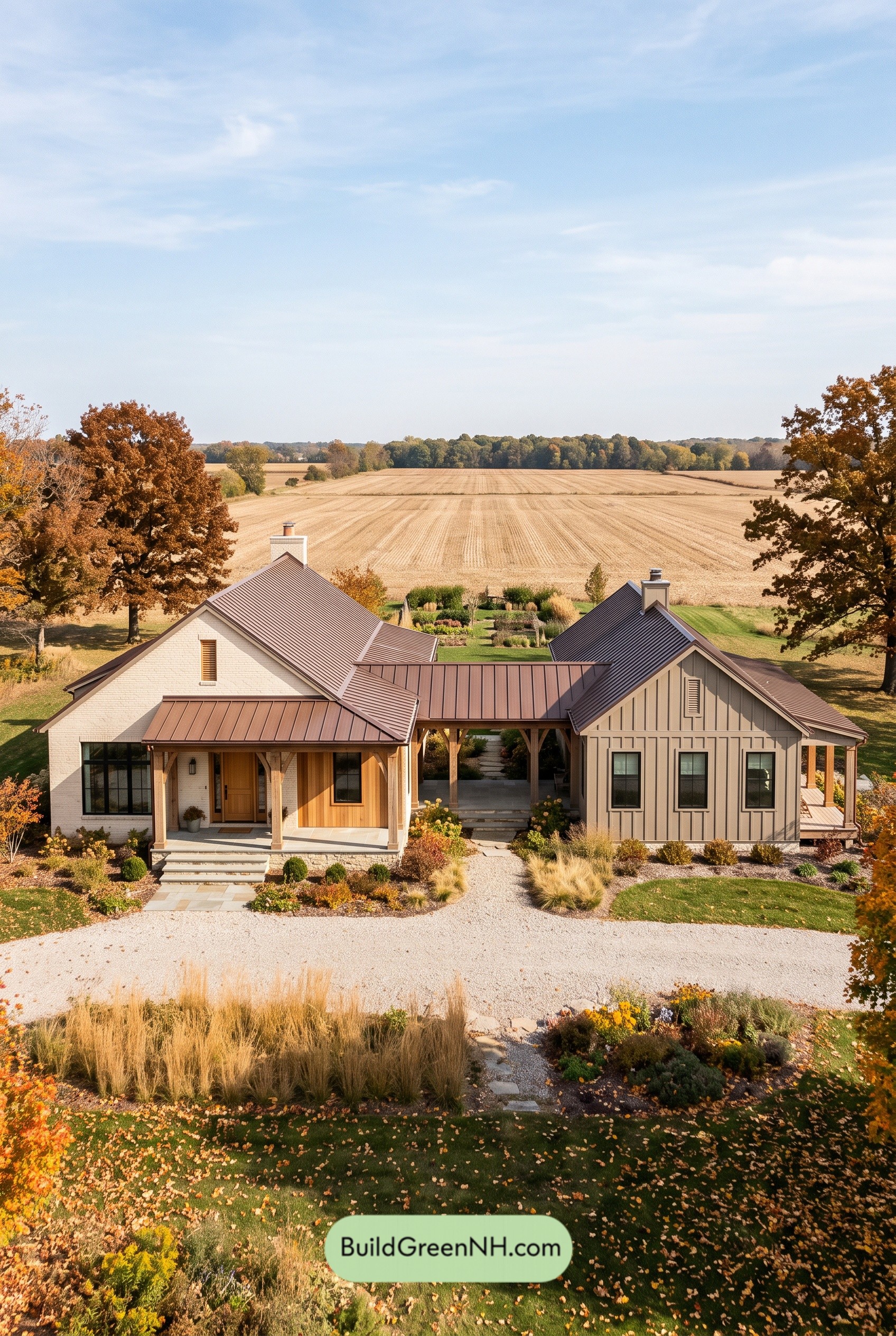 64×36 ft 1,801 sqft 2-Bed 2-Bath Modern Dog Trot Farmhouse Floor Plans: Copperline Dogtrot Ranch