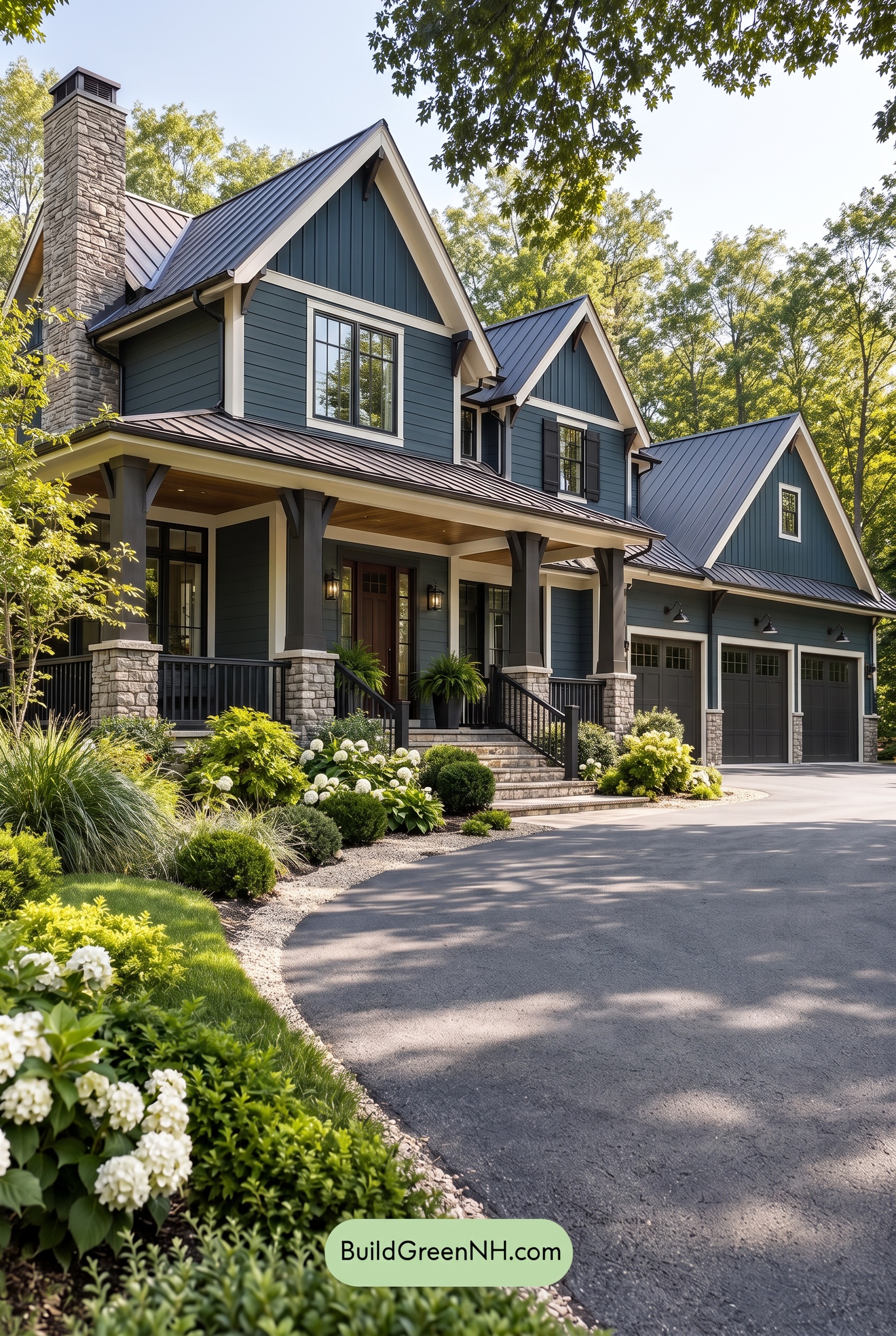 Dark Teal House Exterior Color Scheme: Bluegreen Ironwood