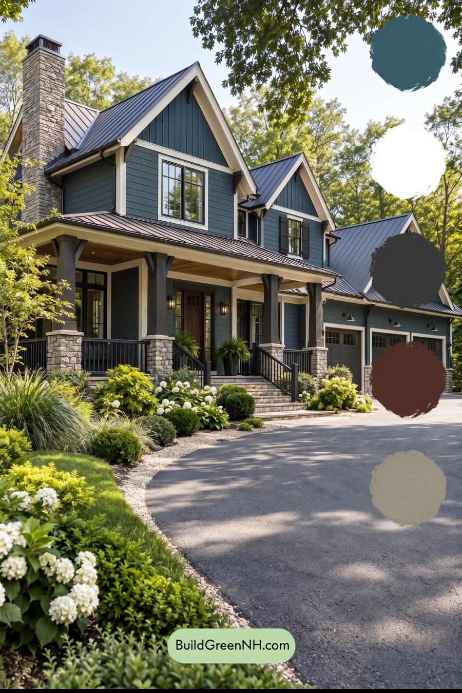 Dark Teal House Exterior Color Scheme: Bluegreen Ironwood