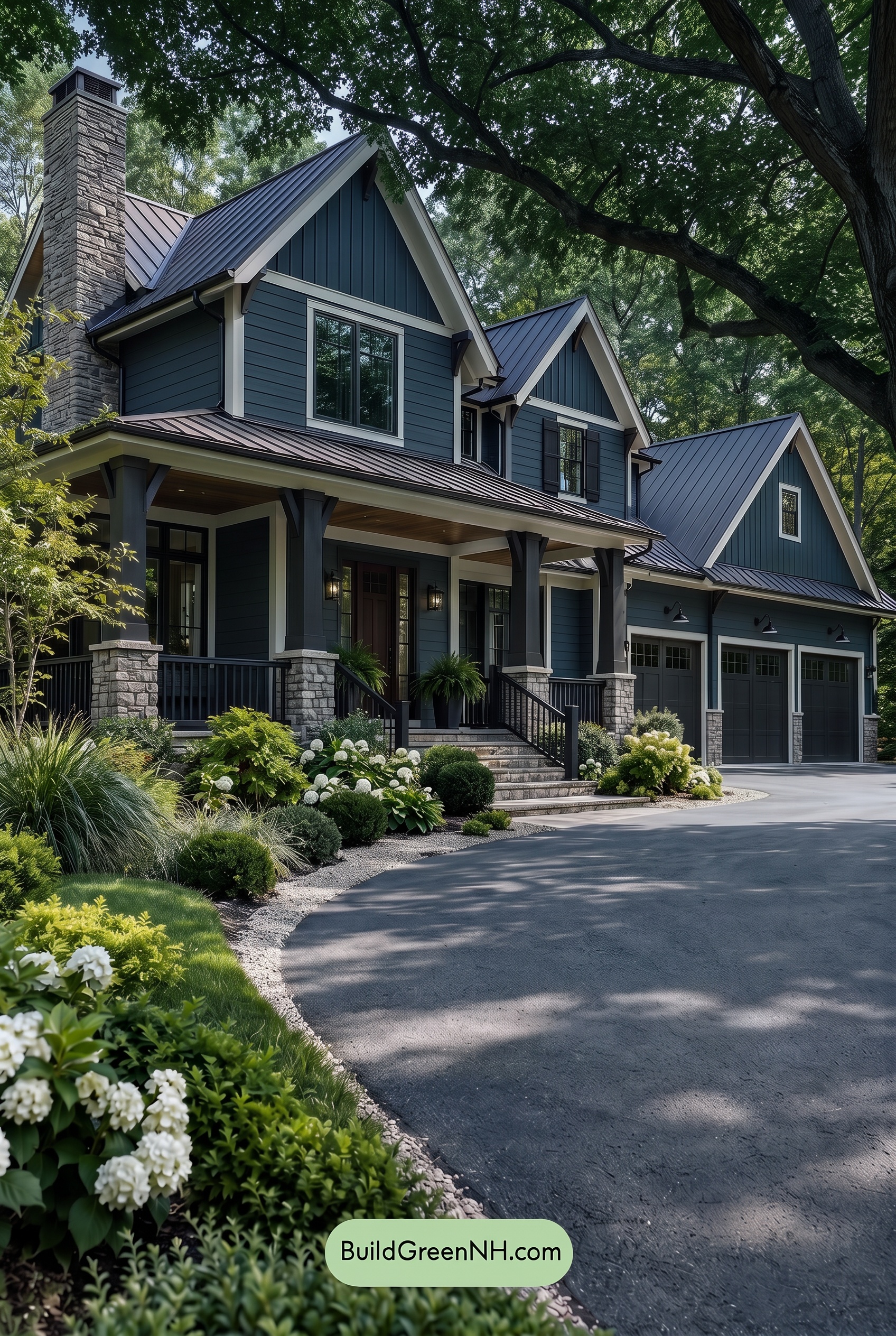Dark Teal House Exterior Color Scheme: Bluegreen Ironwood - Shade