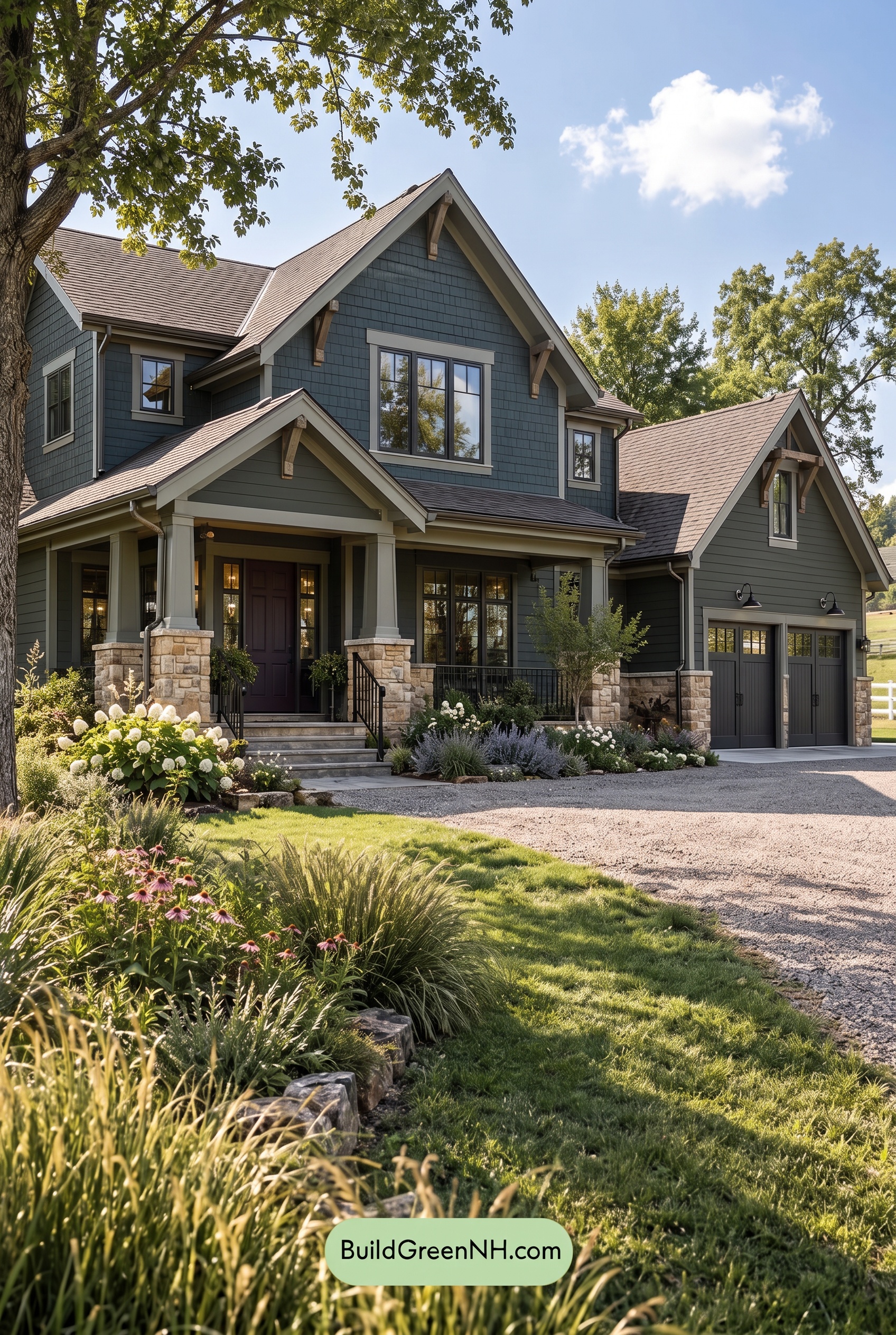 Dark Teal House Exterior Color Scheme: Cedar Verdant Quiet