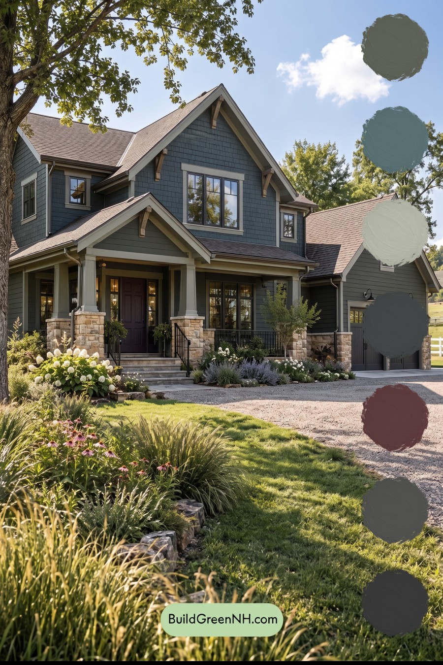 Dark Teal House Exterior Color Scheme: Cedar Verdant Quiet