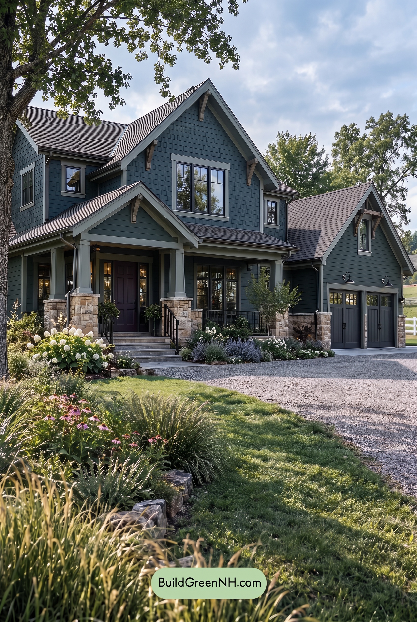 Dark Teal House Exterior Color Scheme: Cedar Verdant Quiet - Shade