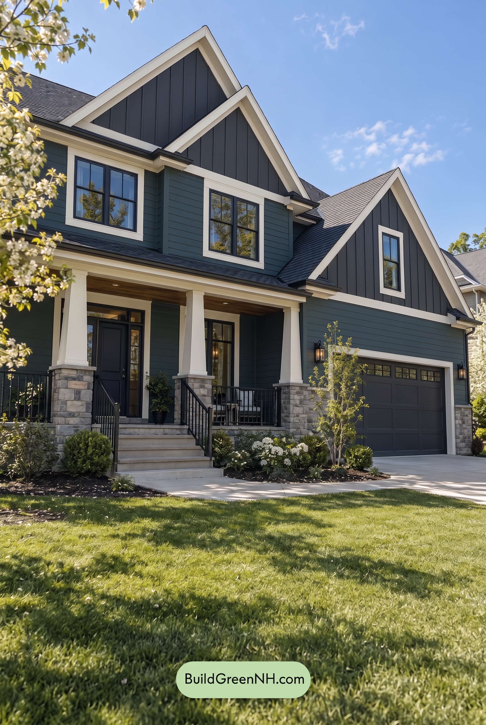 Dark Teal House Exterior Color Scheme: Dusky Teal Poise