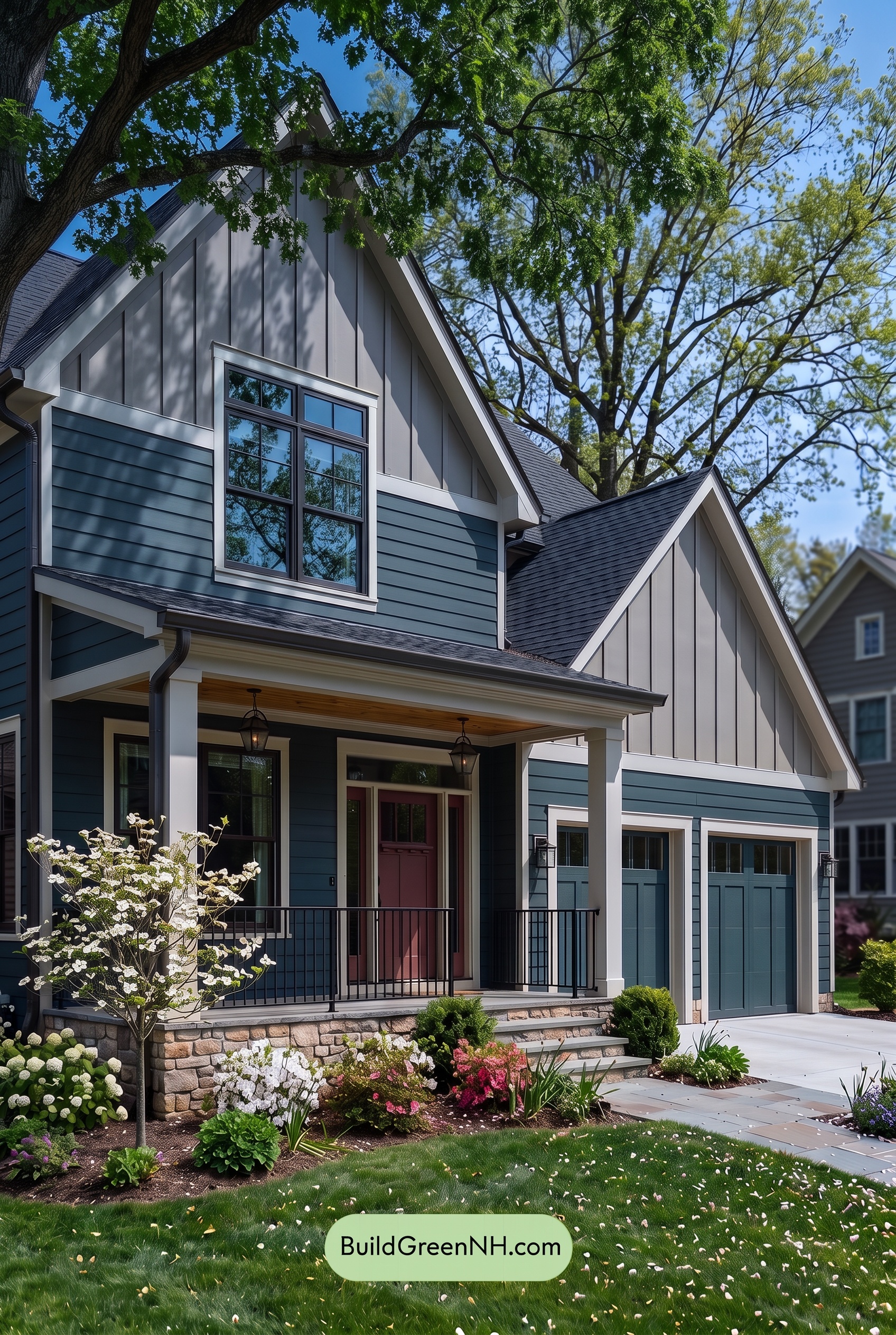 Dark Teal House Exterior Color Scheme: Gable Solace - Shade