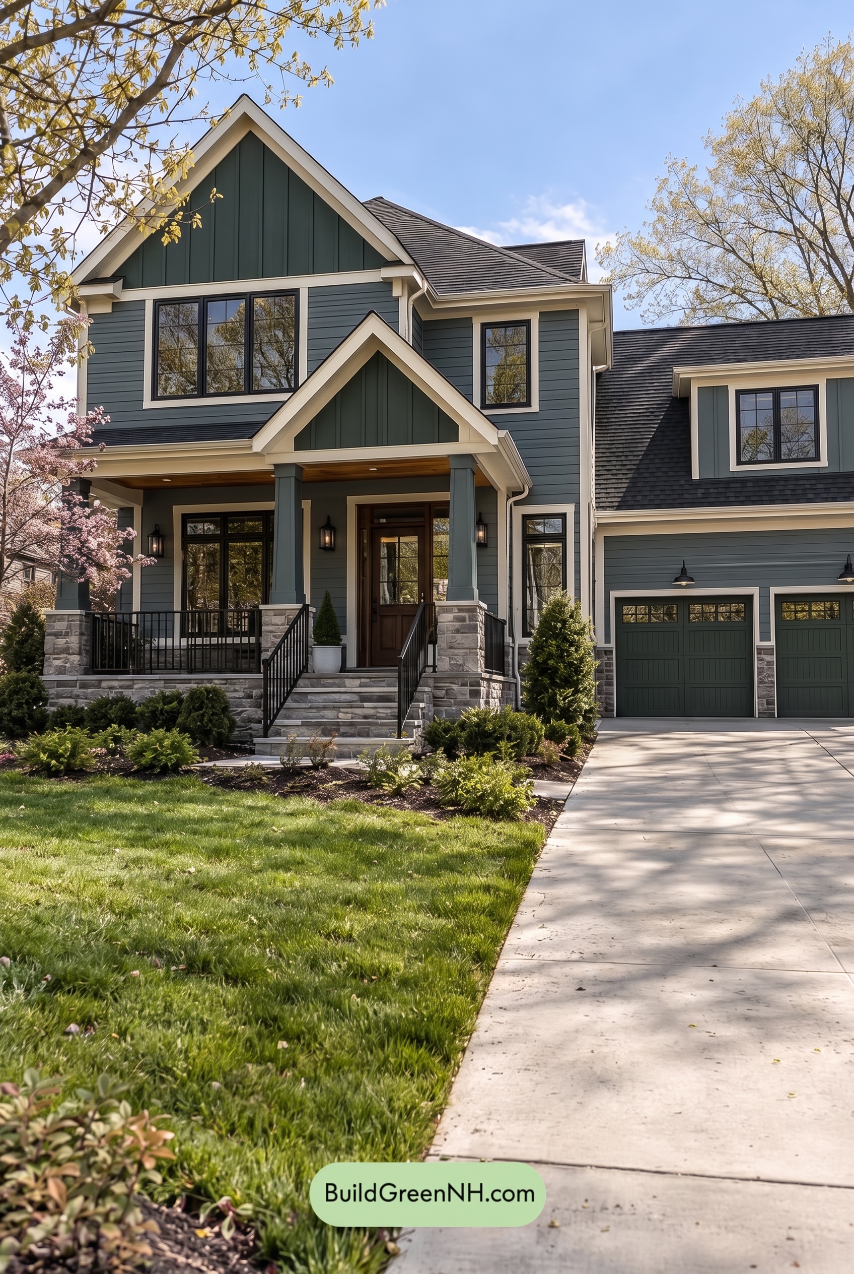 Dark Teal House Exterior Color Scheme: Juniper Slate Reverie