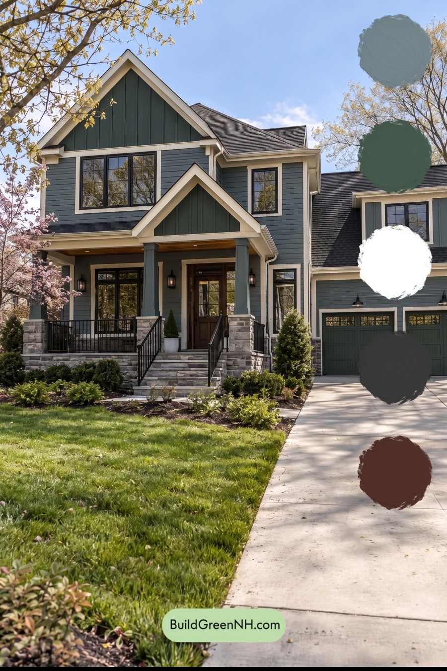 Dark Teal House Exterior Color Scheme: Juniper Slate Reverie