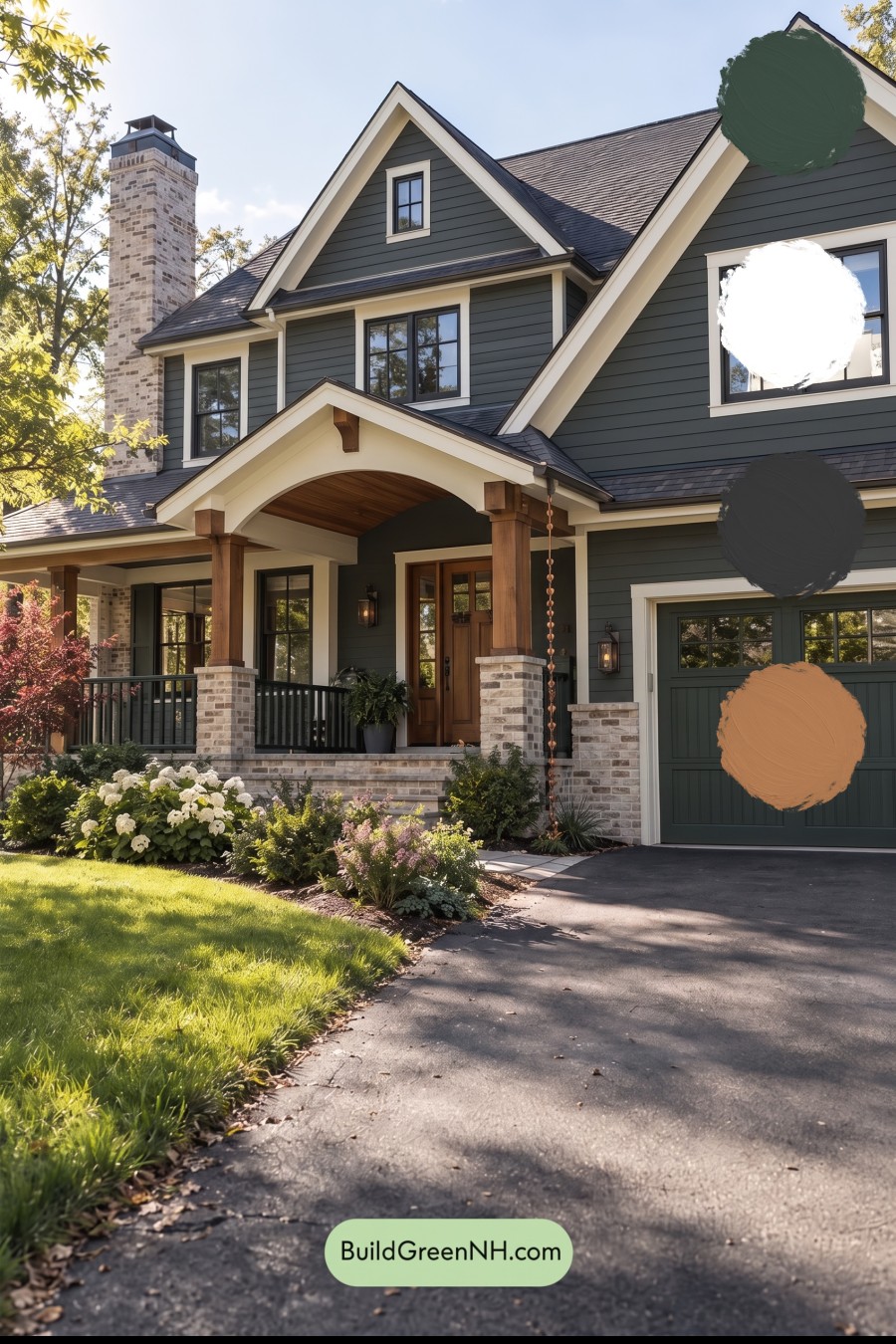 Dark Teal House Exterior Color Scheme: Pine Brass Harbor