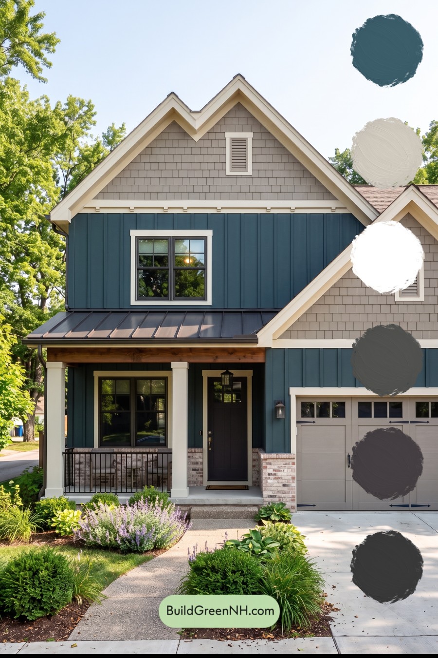Dark Teal House Exterior Color Scheme: Porch Emberline