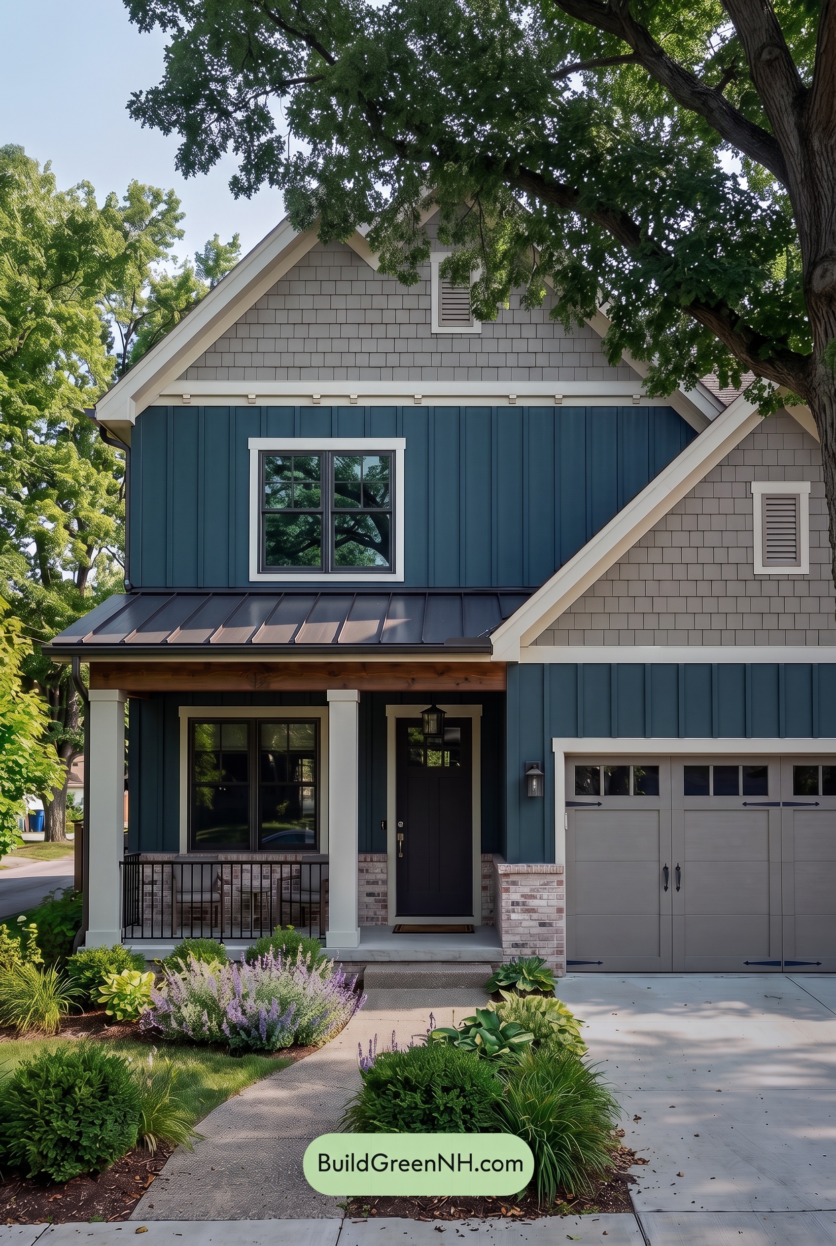 Dark Teal House Exterior Color Scheme: Porch Emberline - Shade