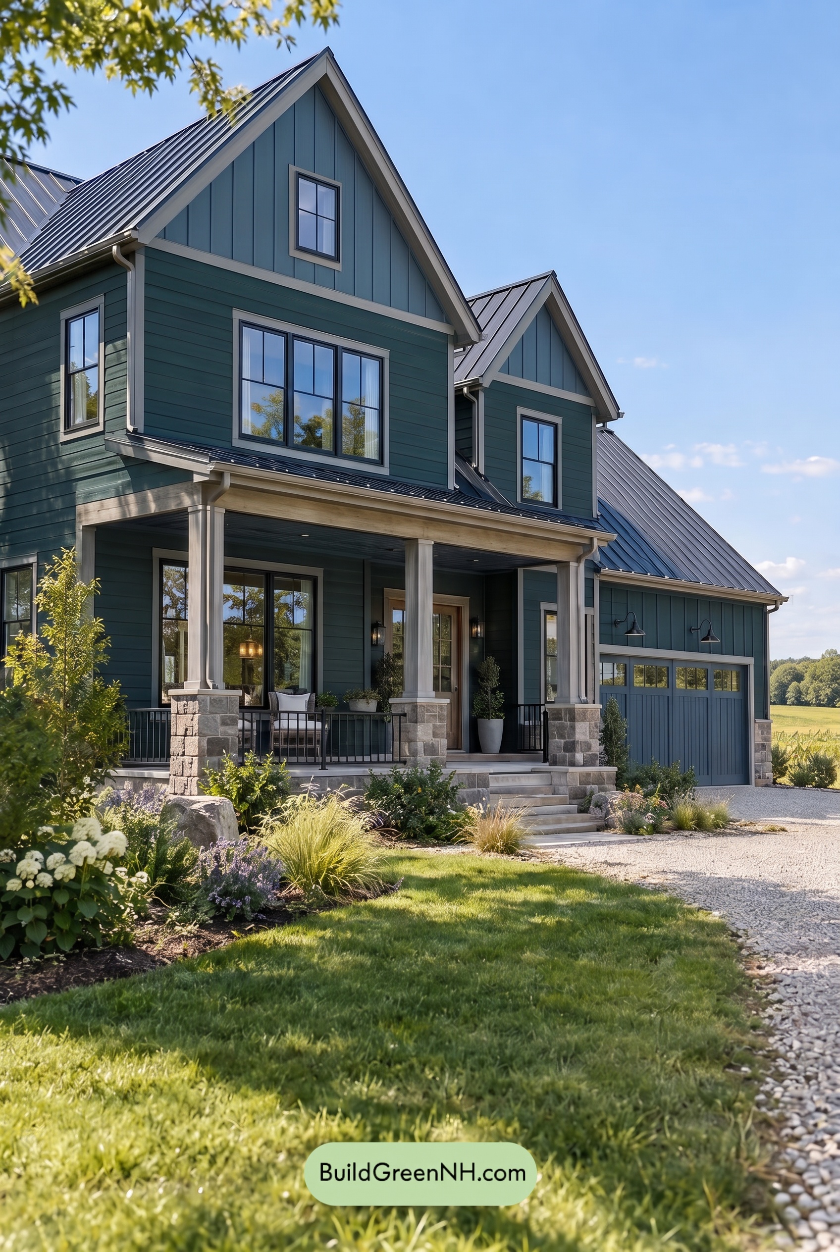 Dark Teal House Exterior Color Scheme: Sapphire Plasterline