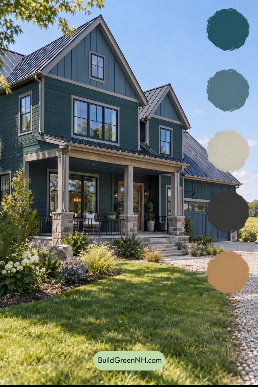 Dark Teal House Exterior Color Scheme: Sapphire Plasterline