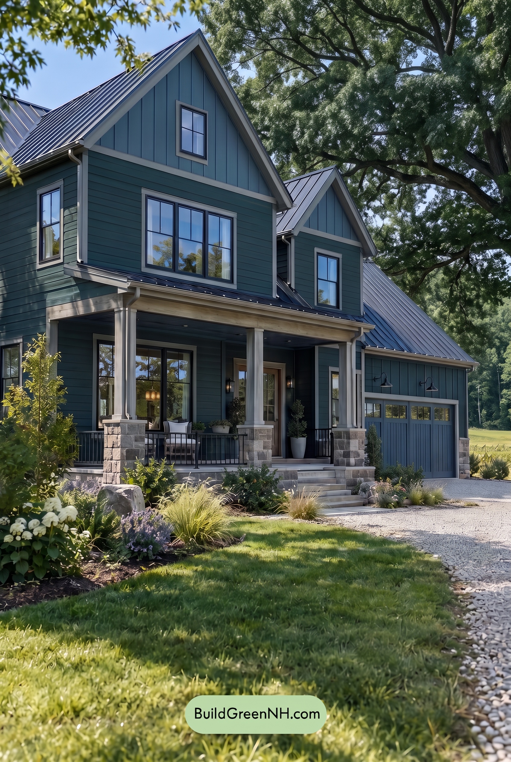 Dark Teal House Exterior Color Scheme: Sapphire Plasterline - Shade