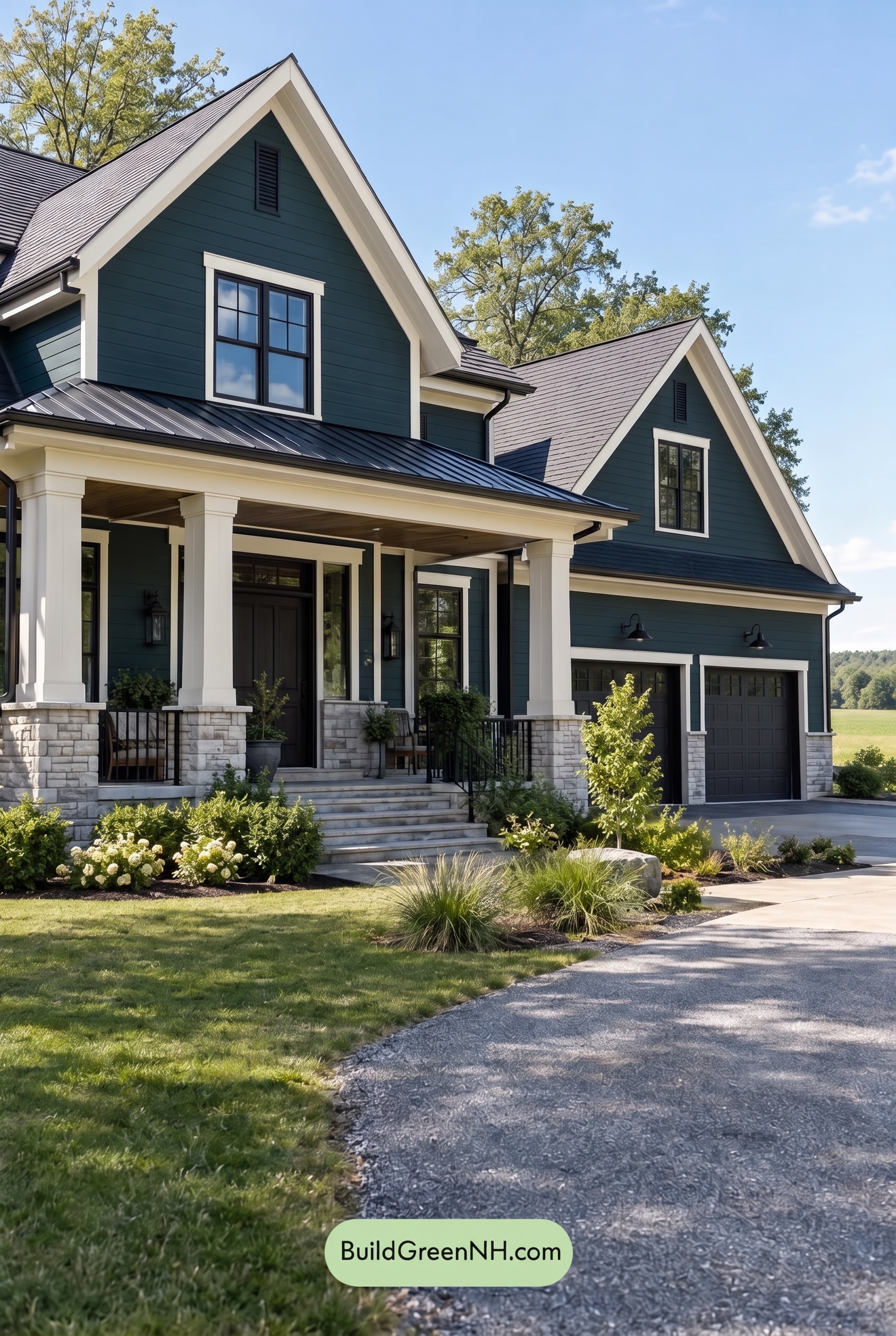 Dark Teal House Exterior Color Scheme: Shadow Teal Ledger