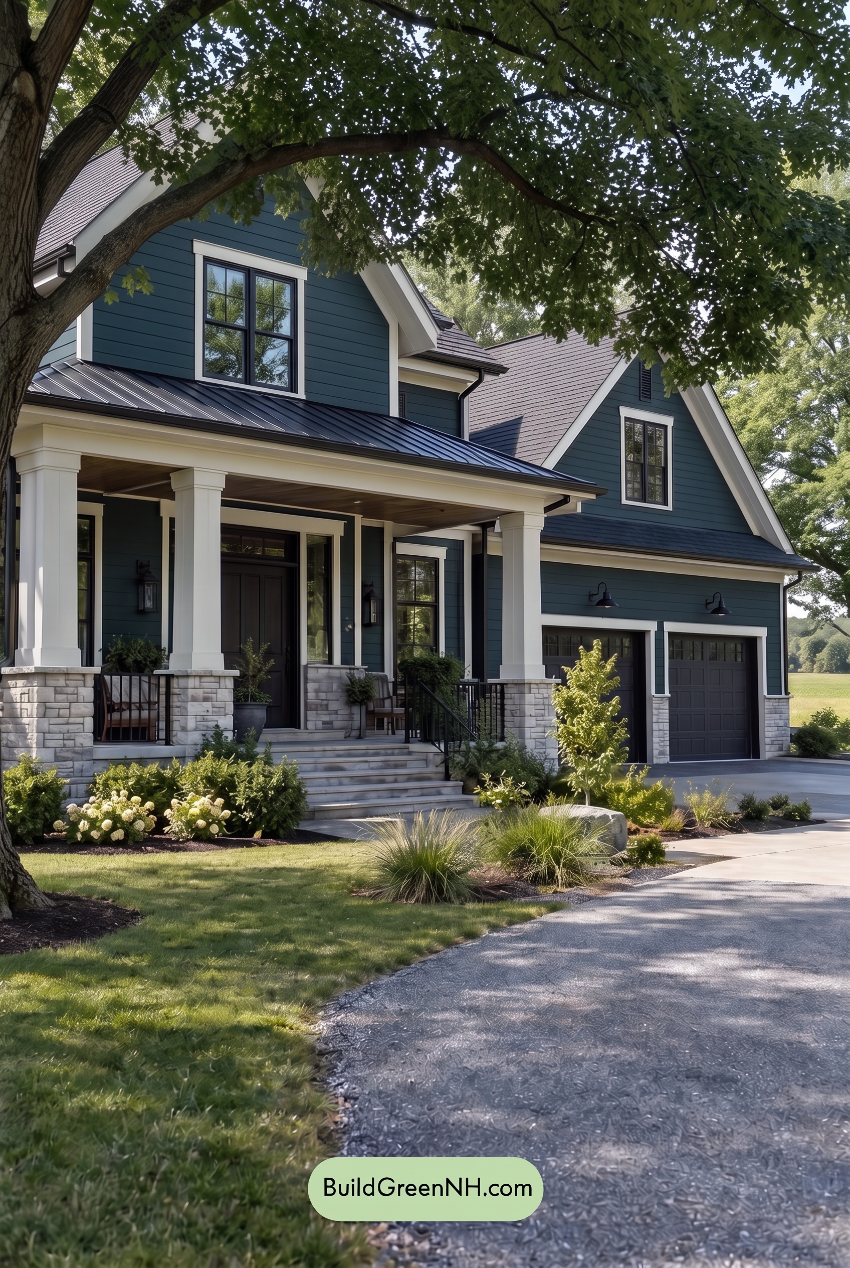 Dark Teal House Exterior Color Scheme: Shadow Teal Ledger - Shade