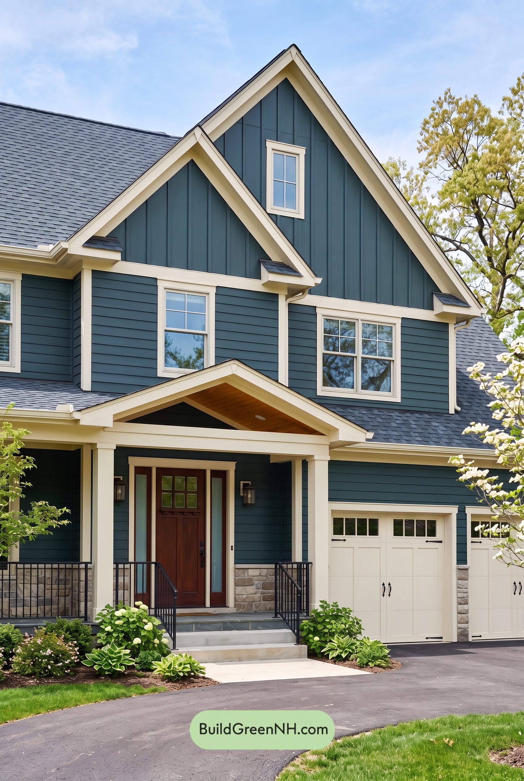 Dark Teal House Exterior Color Scheme: Teal Amber Welcome